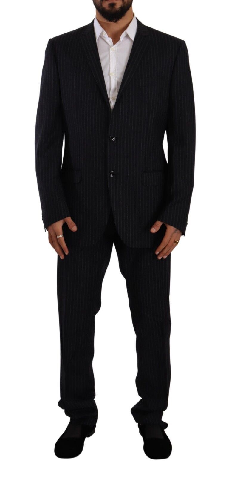 Gray Polyester Single Breasted Formal Suit - ventzia