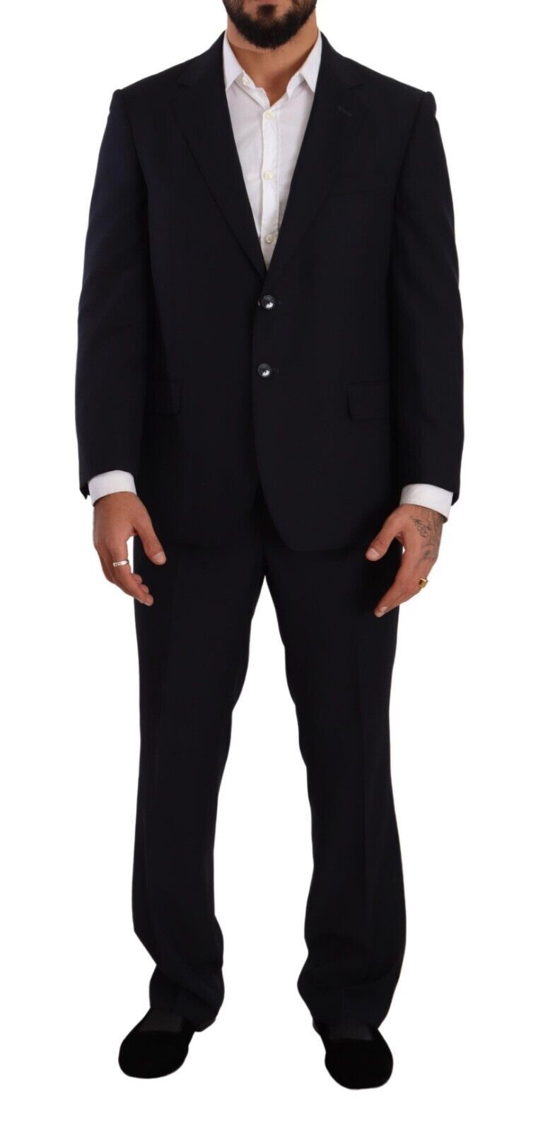 Blue Polyester Single Breasted Formal Suit - ventzia
