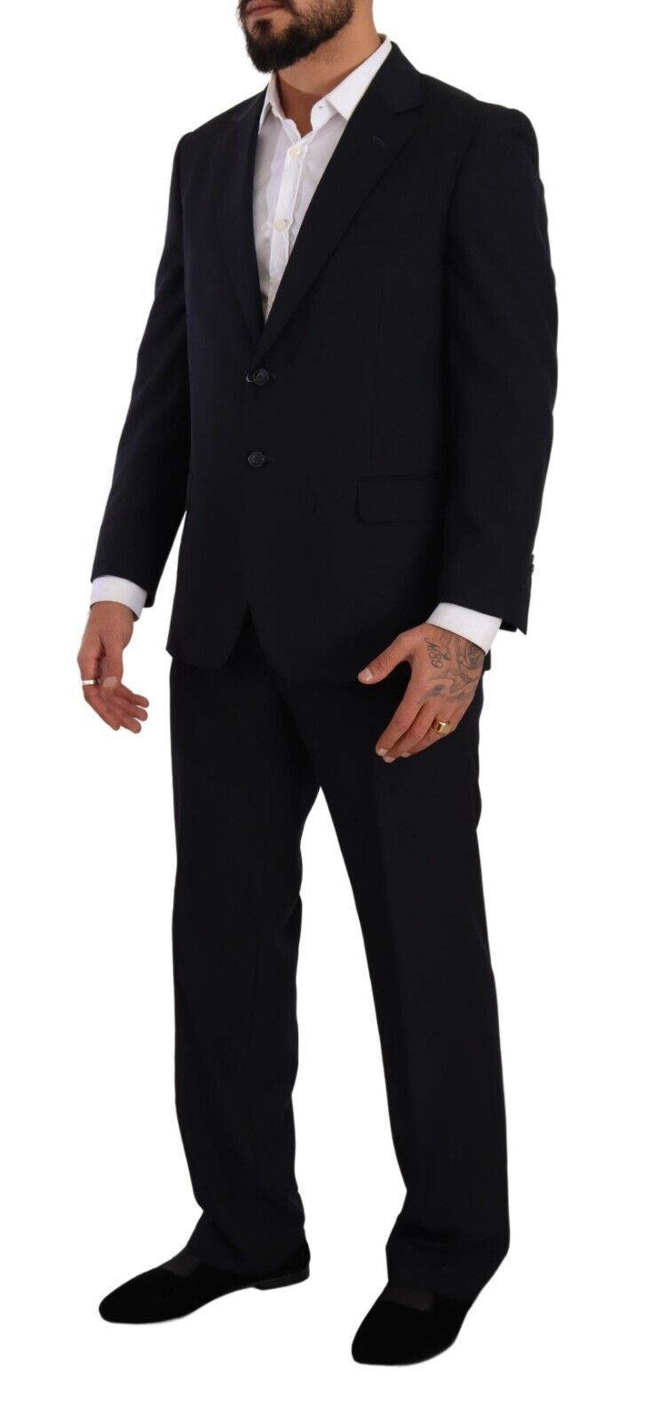 Blue Polyester Single Breasted Formal Suit - ventzia