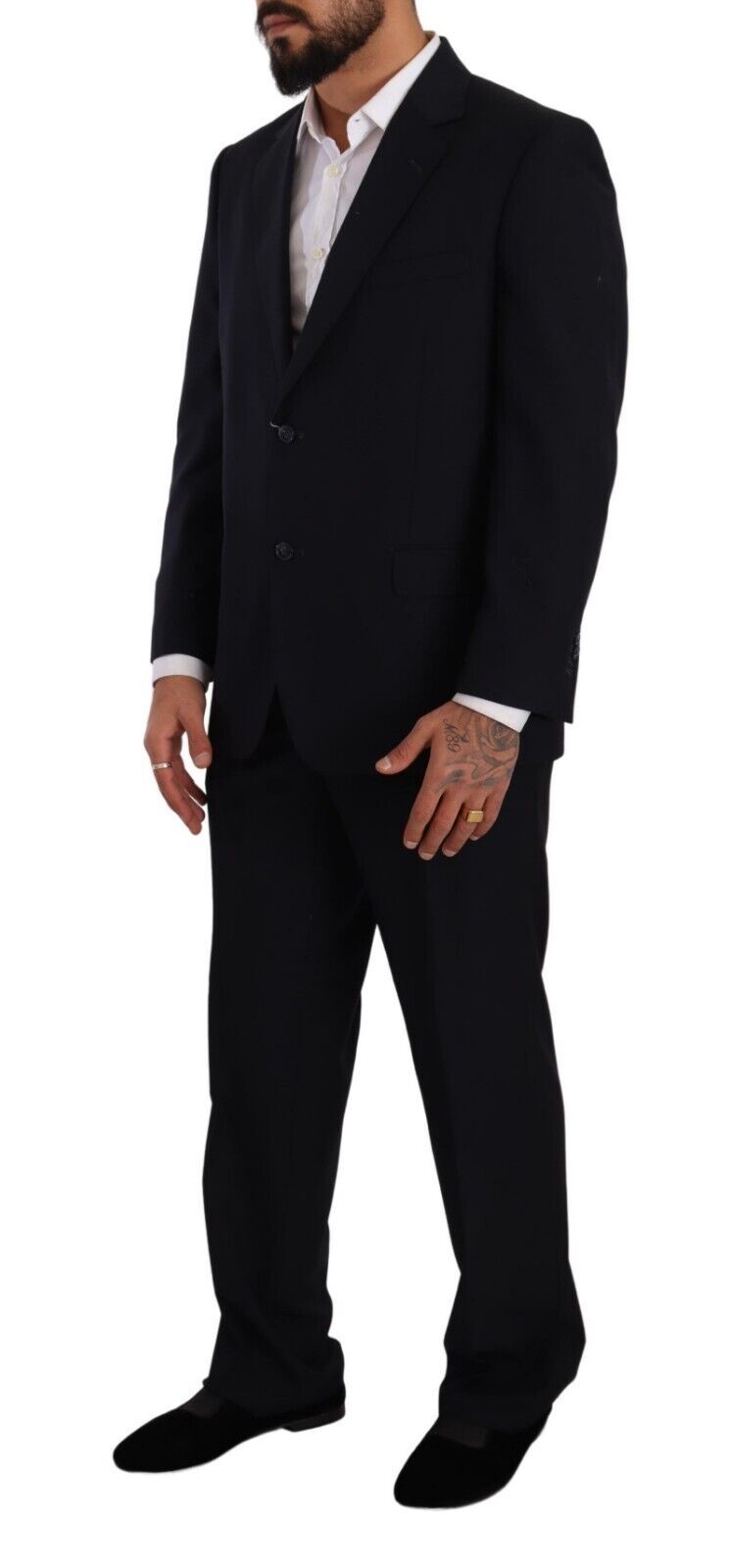 Blue Polyester Single Breasted Formal Suit - ventzia