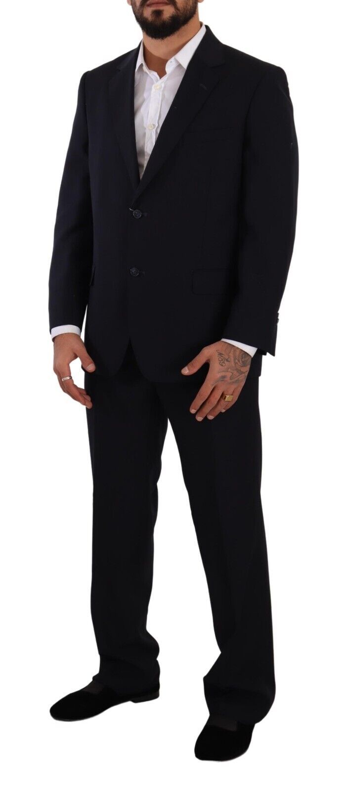 Blue Polyester Single Breasted Formal Suit - ventzia
