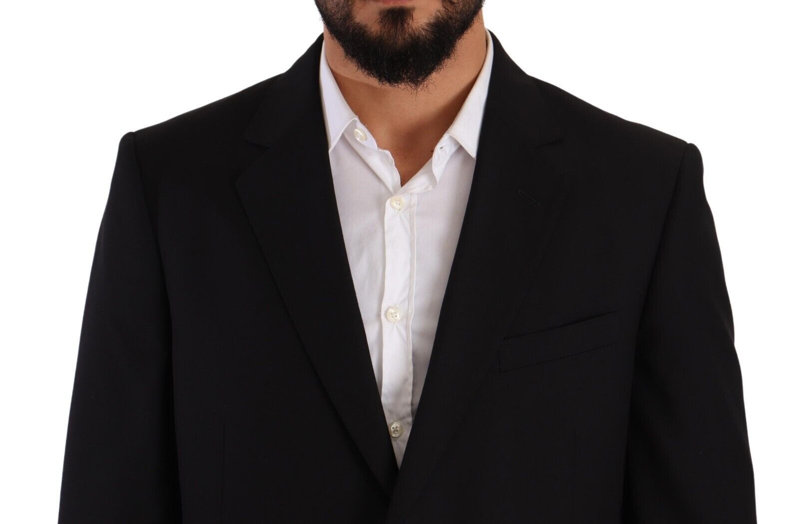 Black Polyester Single Breasted Formal Suit - ventzia