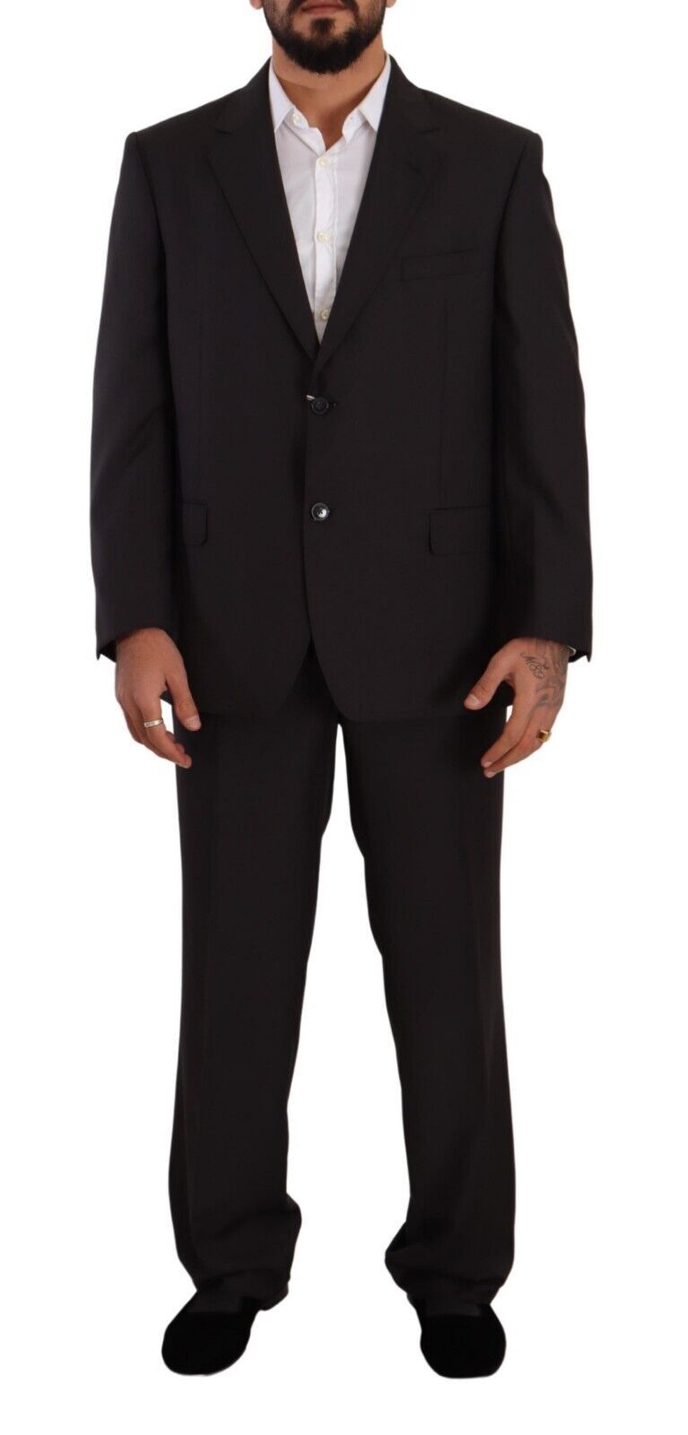 Gray Polyester Single Breasted Formal Suit - ventzia