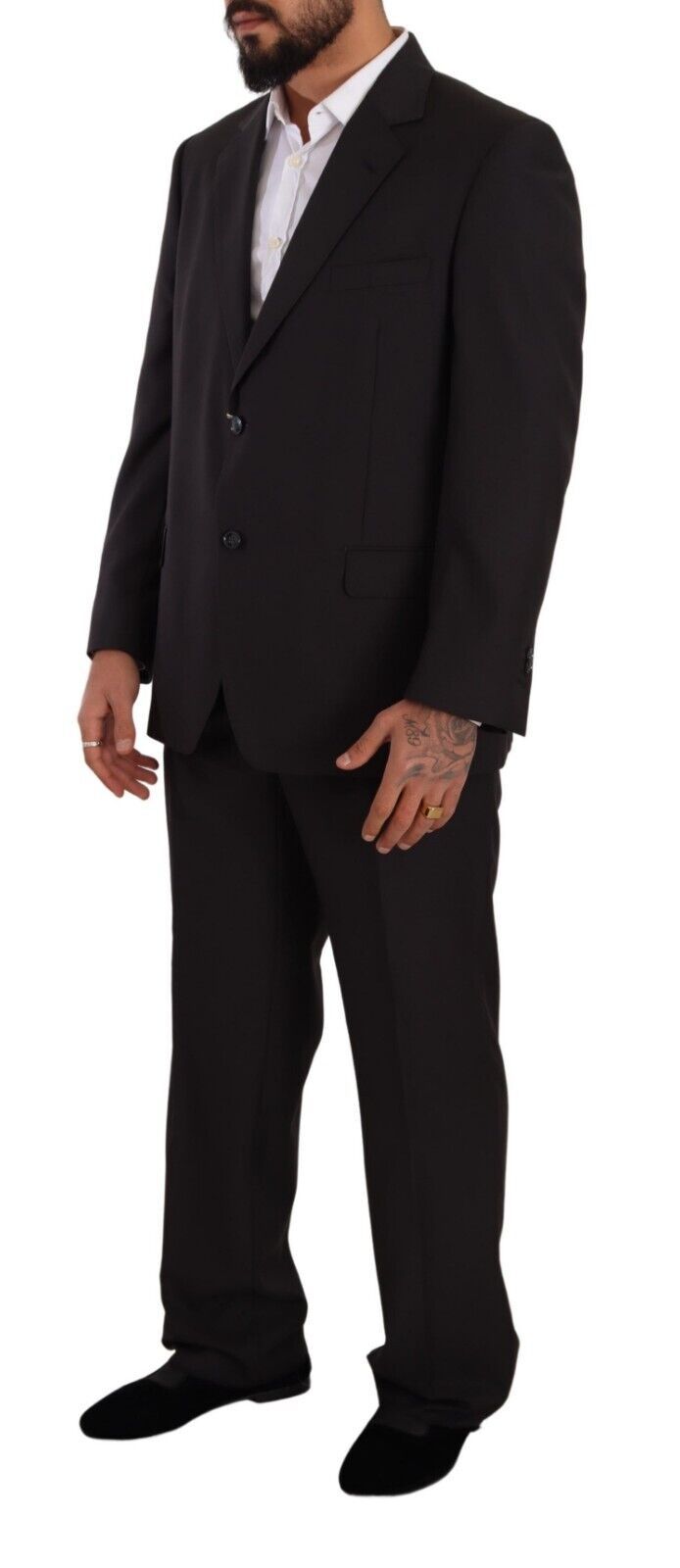 Gray Polyester Single Breasted Formal Suit - ventzia