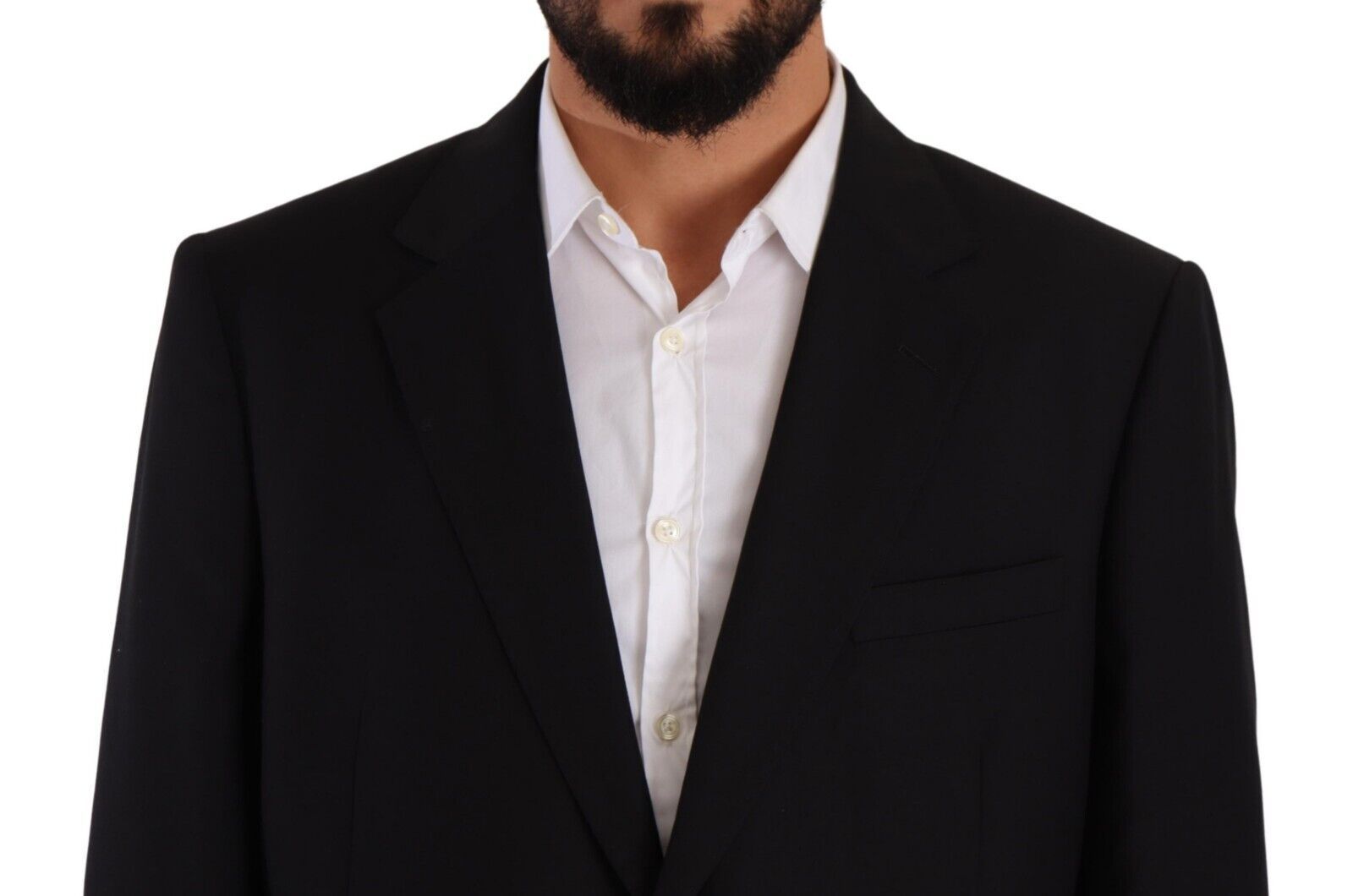 Black Polyester Single Breasted Formal Suit - ventzia