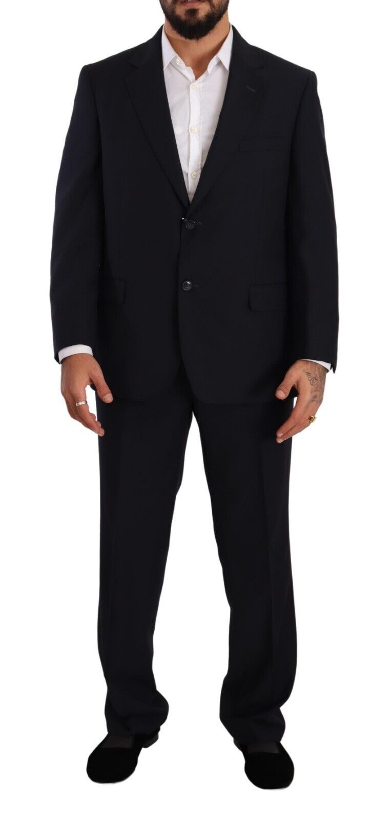 Blue Polyester Single Breasted Formal Suit - ventzia