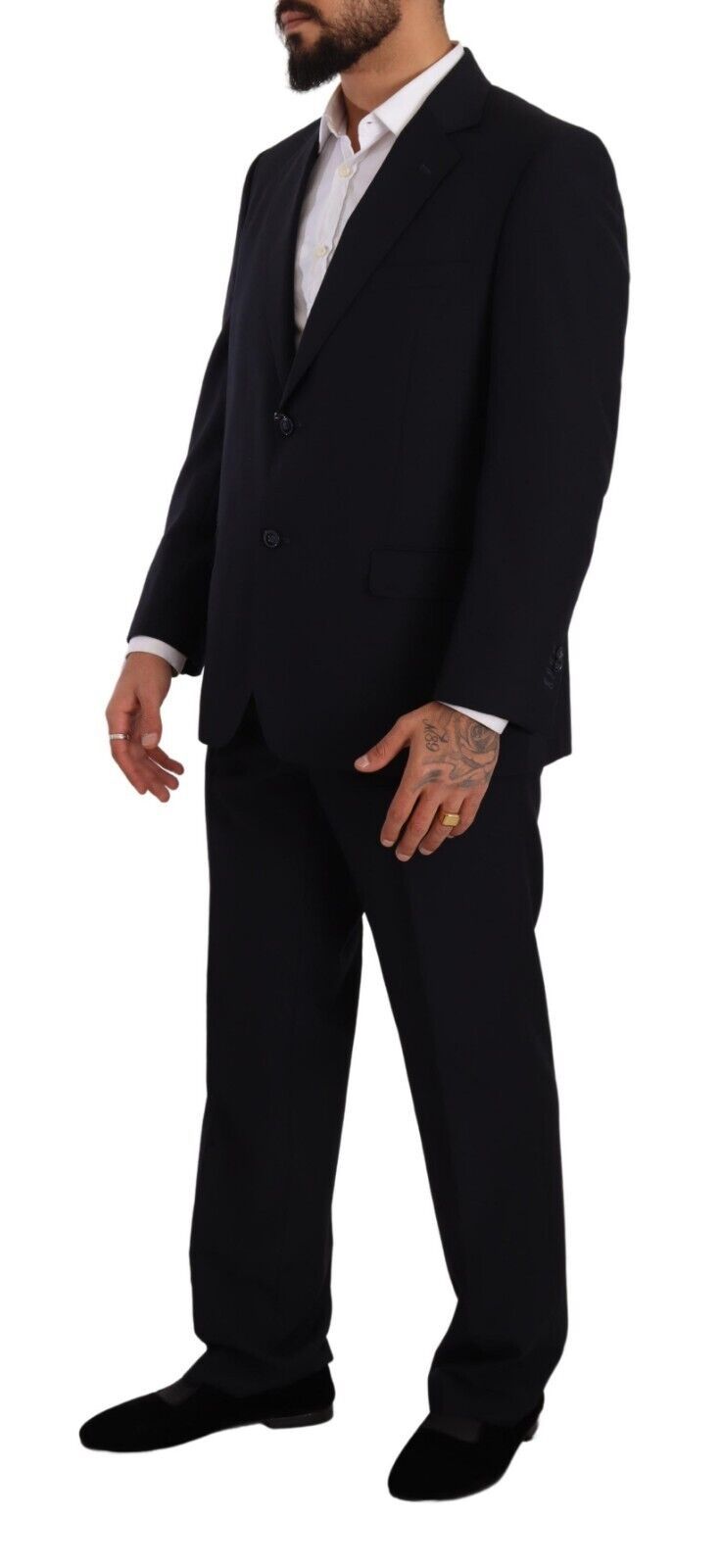 Blue Polyester Single Breasted Formal Suit - ventzia