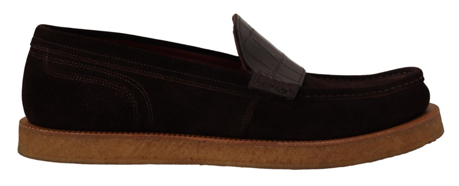 Brown Suede Leather Slip On Flats Moccasin Shoes - ventzia