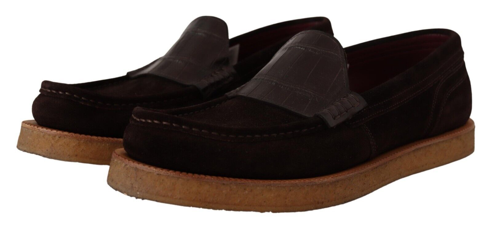 Brown Suede Leather Slip On Flats Moccasin Shoes - ventzia