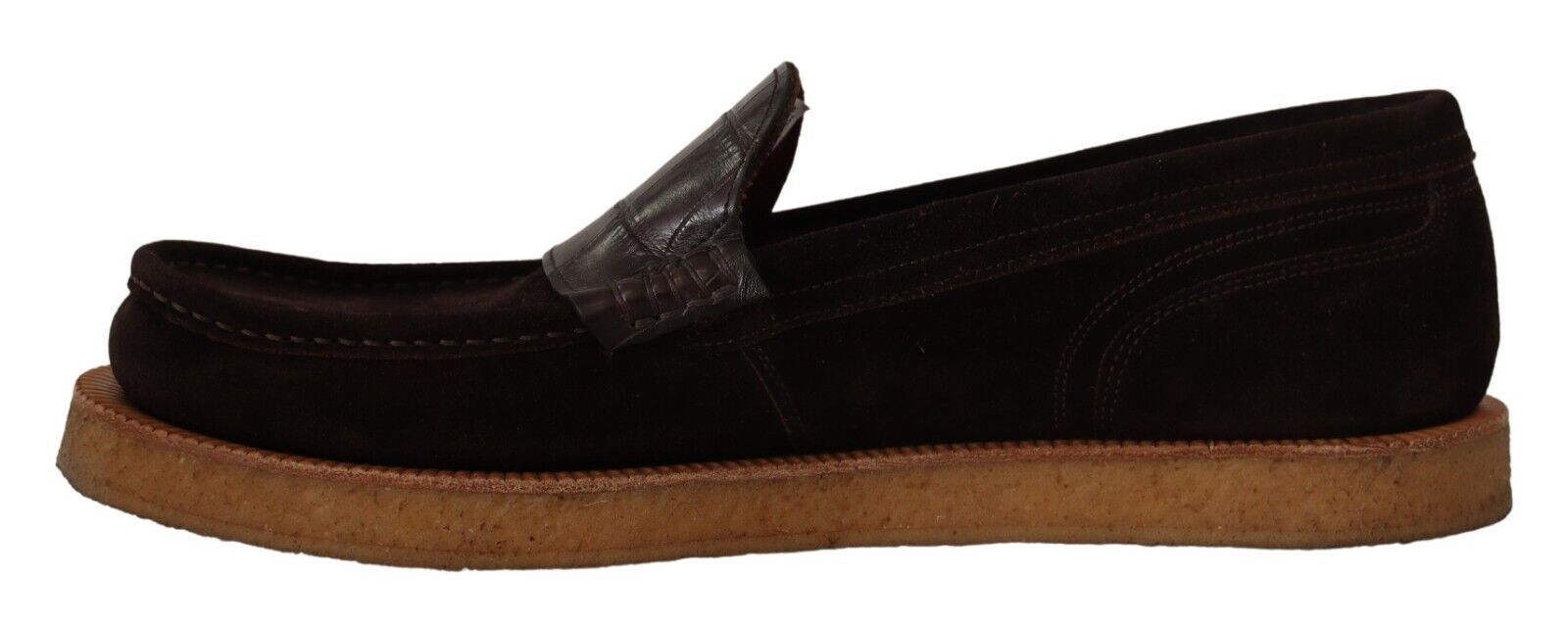 Brown Suede Leather Slip On Flats Moccasin Shoes - ventzia
