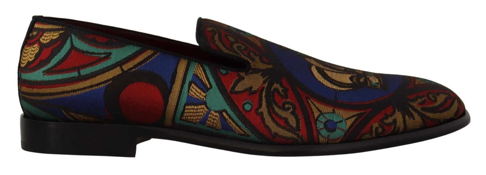 Multicolor Jacquard Crown Slippers Loafers Shoes - ventzia