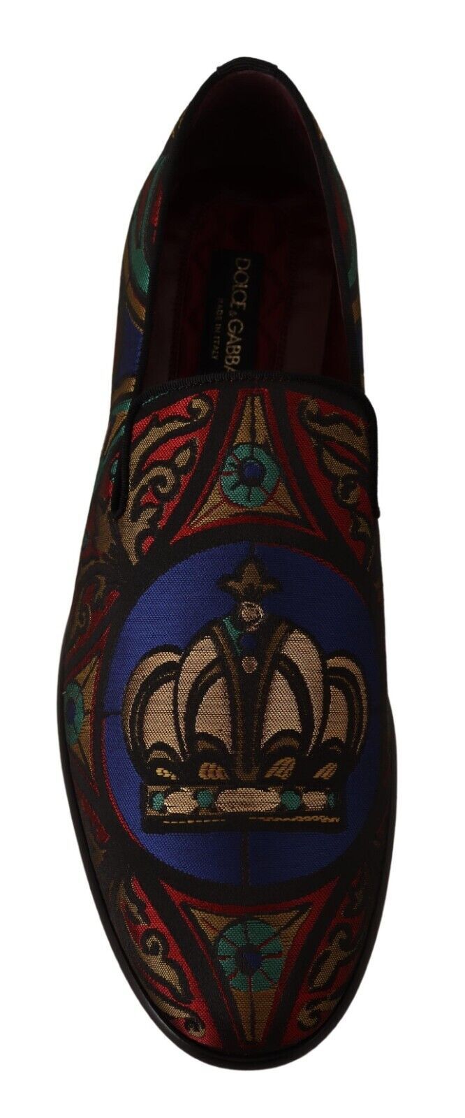 Multicolor Jacquard Crown Slippers Loafers Shoes - ventzia