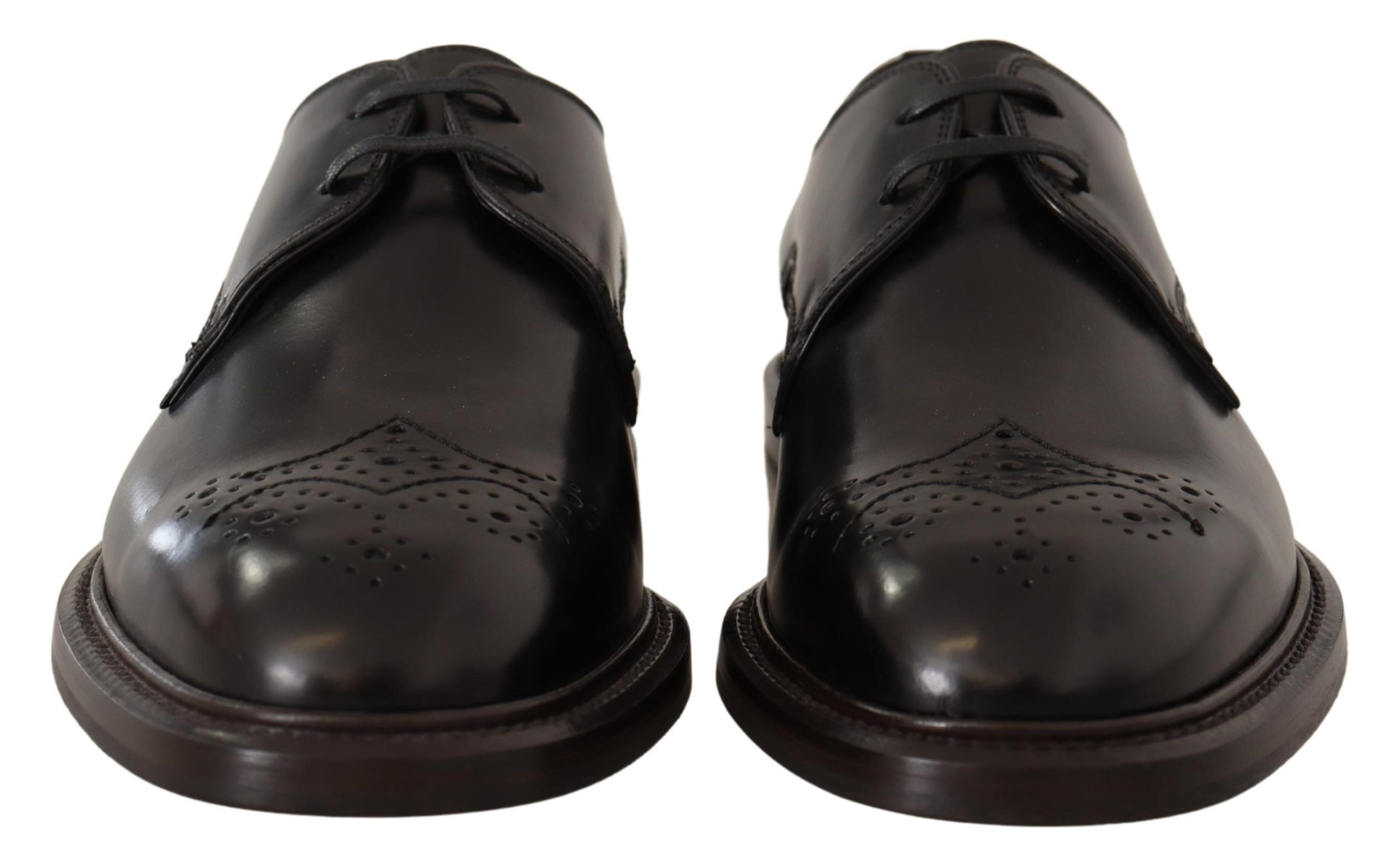 Black Leather Dress Formal Derby Shoes - ventzia