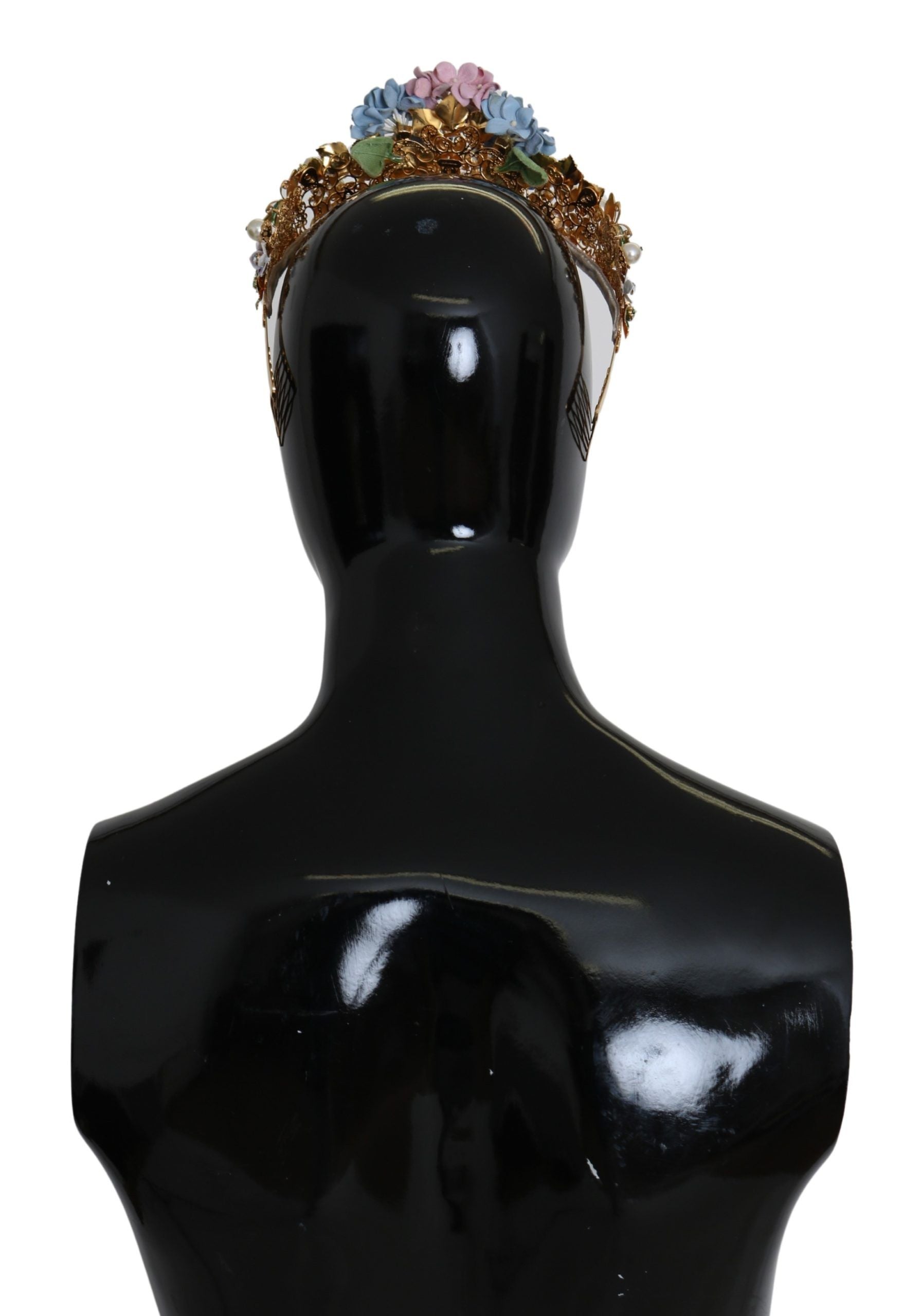 Gold Crystal Purple Hortensia Headband Crown Diadem - ventzia