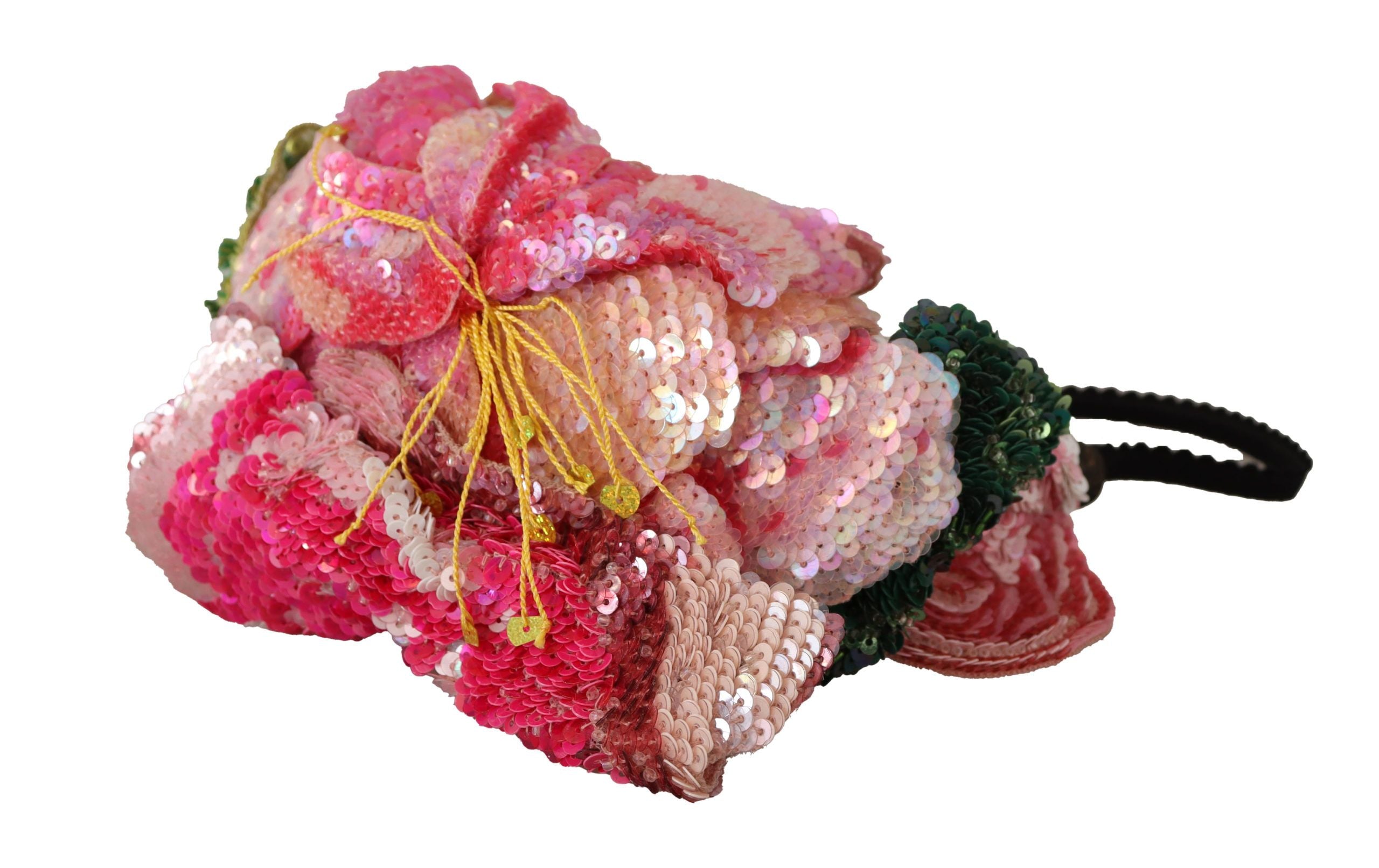 Multicolor Sequined Lurex Black Hair Headband - ventzia