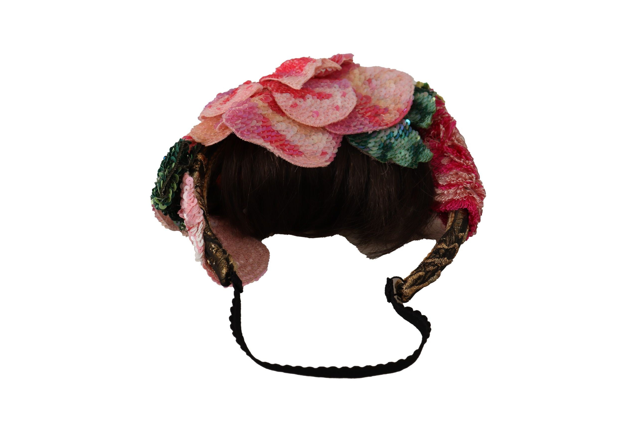 Multicolor Sequined Lurex Black Hair Headband - ventzia