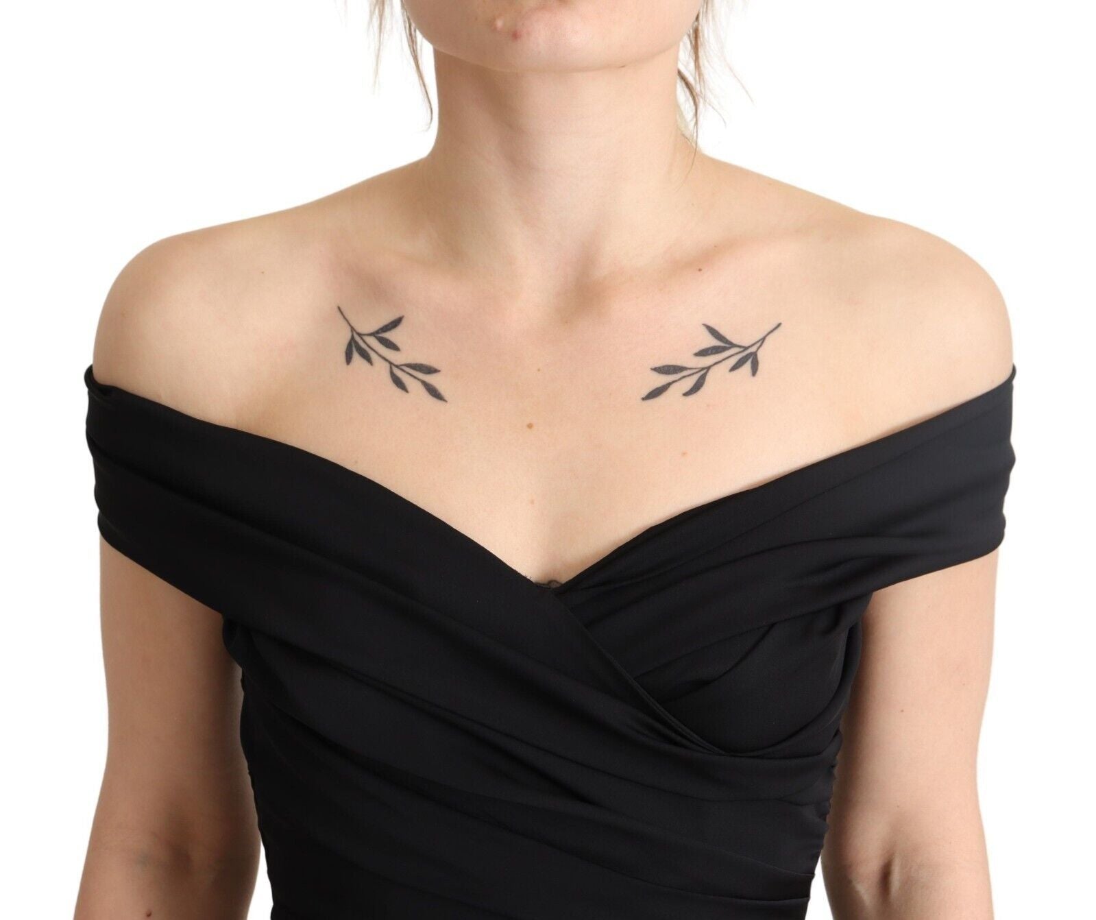 Bodycon Black Silk Off Shoulder Sheath Bodycon Dress - ventzia