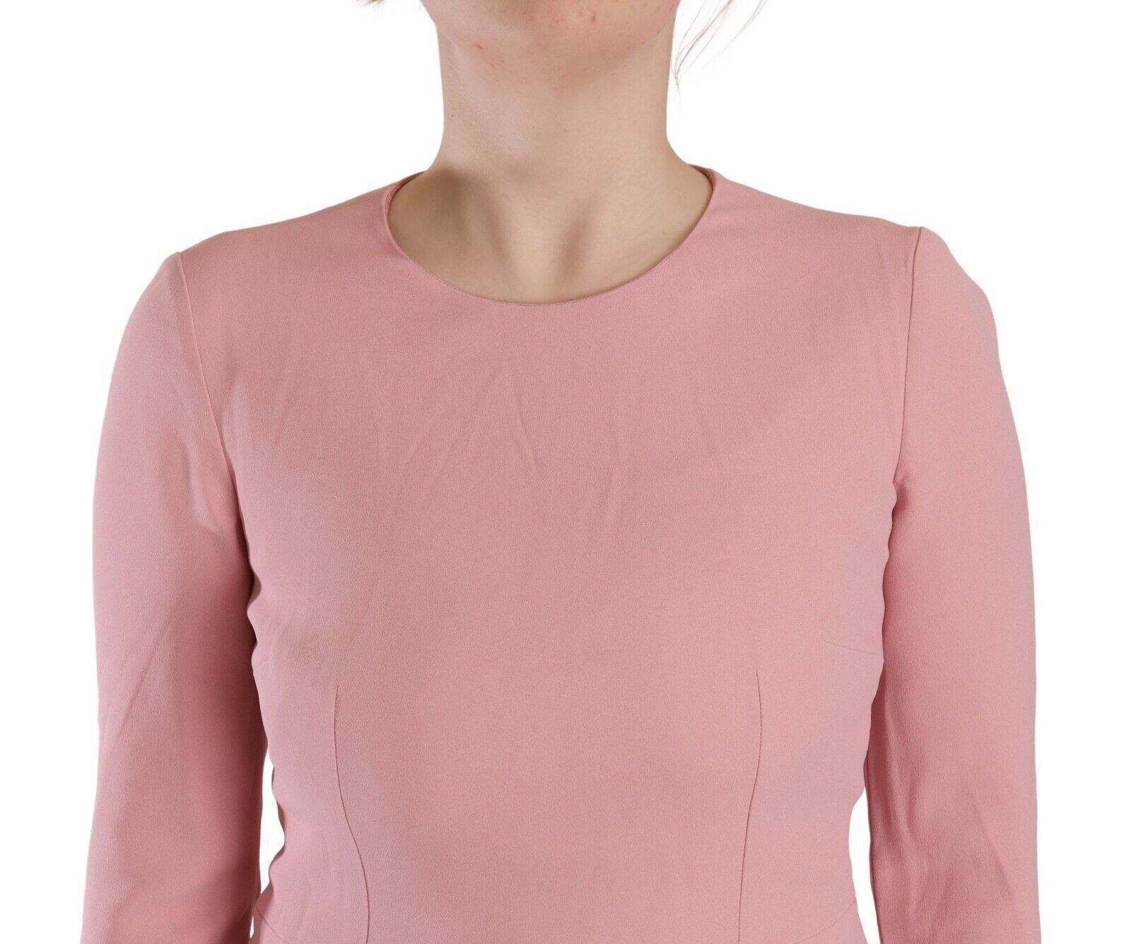Pink 3/4 Sleeves Viscose Blend A-line Dress - ventzia