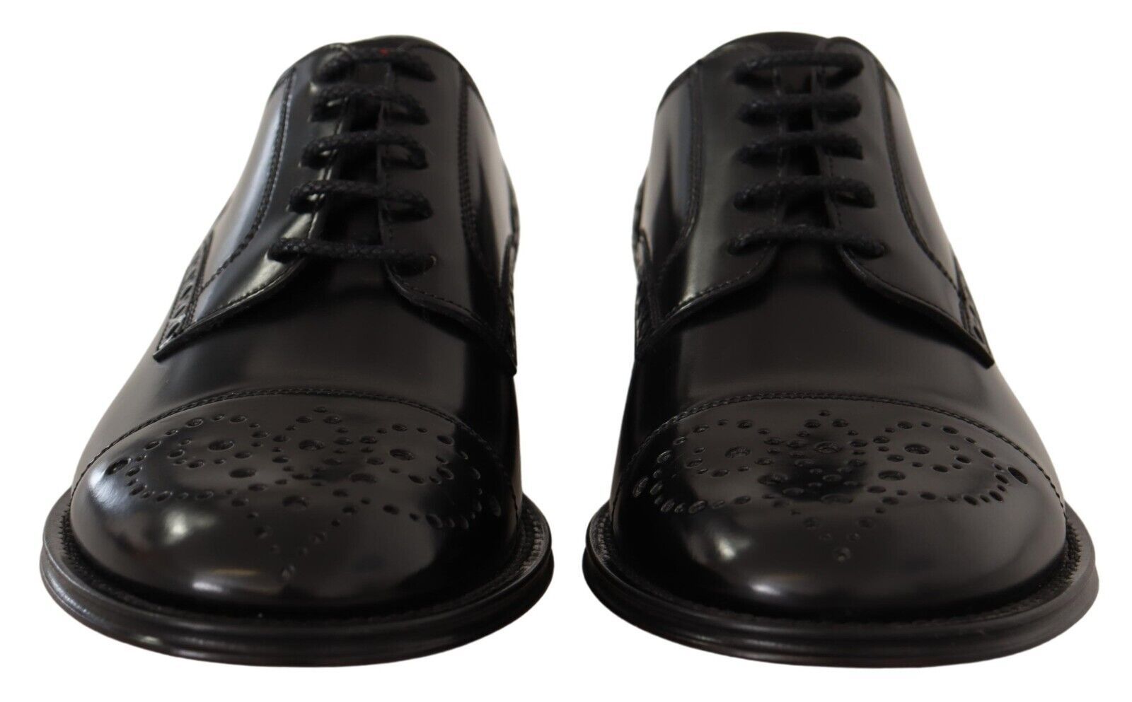 Black Leather Wingtip Mens Formal Derby Shoes - ventzia