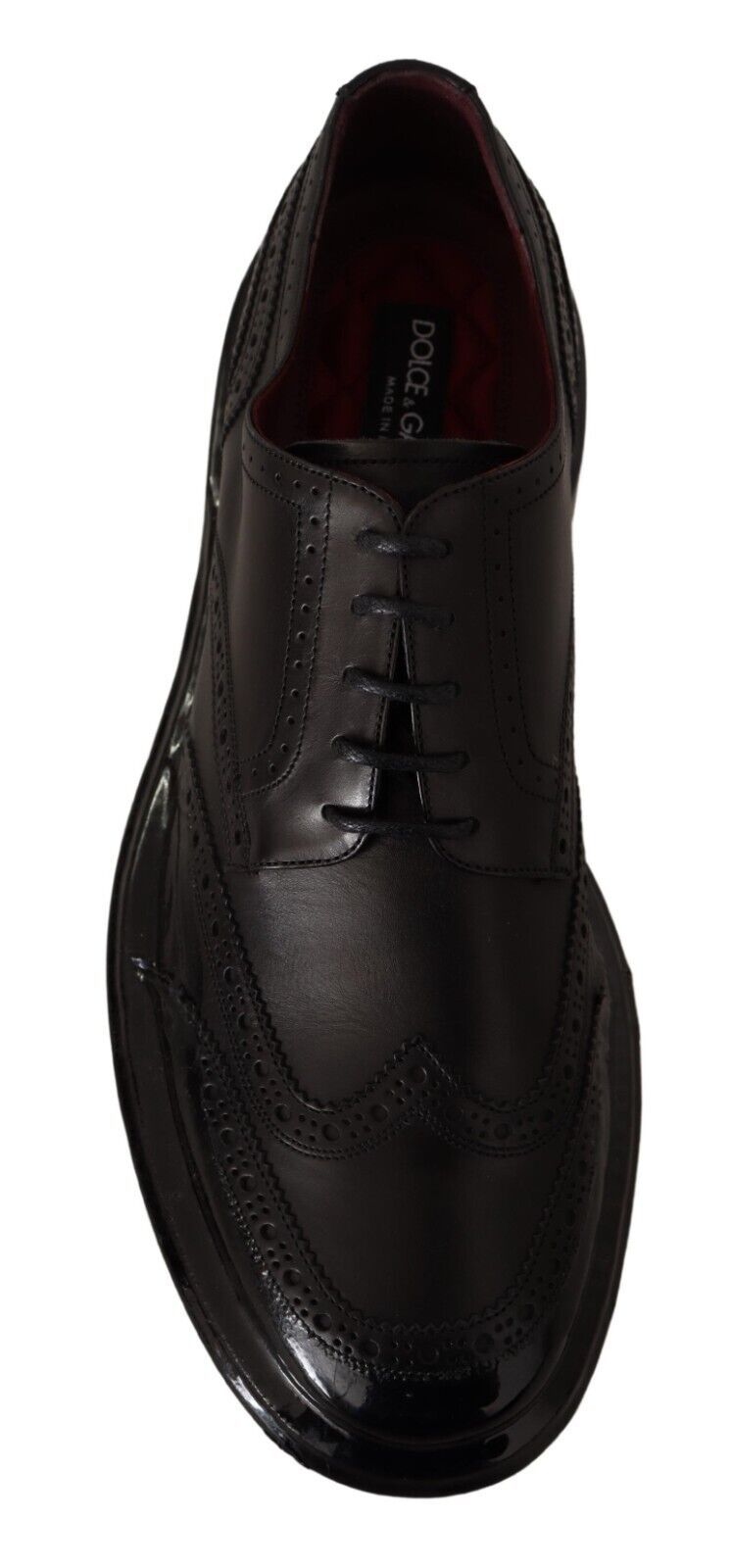 Black Leather Oxford Wingtip Formal Derby Shoes - ventzia