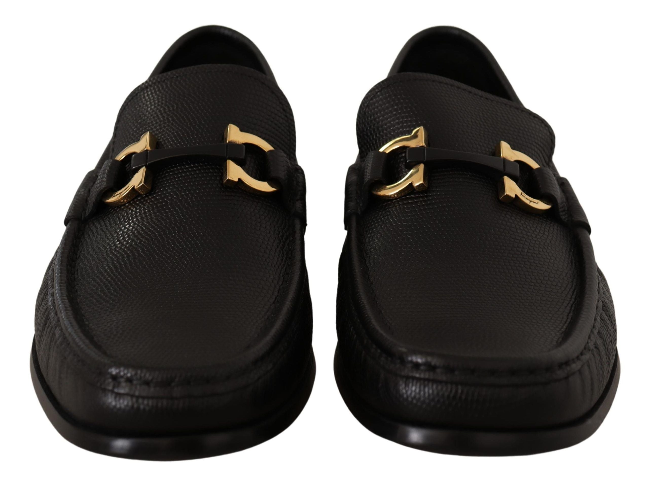 Elegant Black Calf Leather Loafers - ventzia