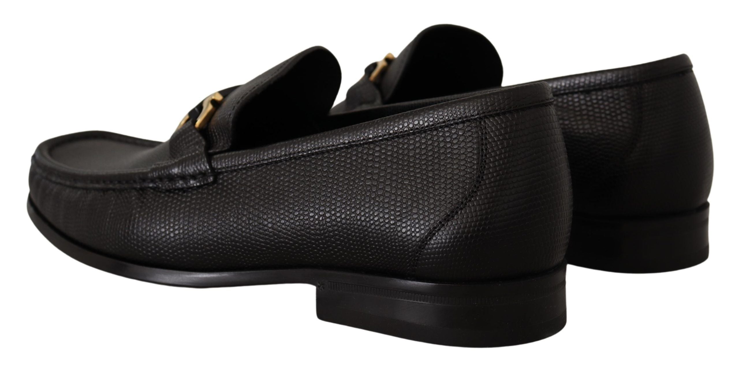 Elegant Black Calf Leather Loafers - ventzia