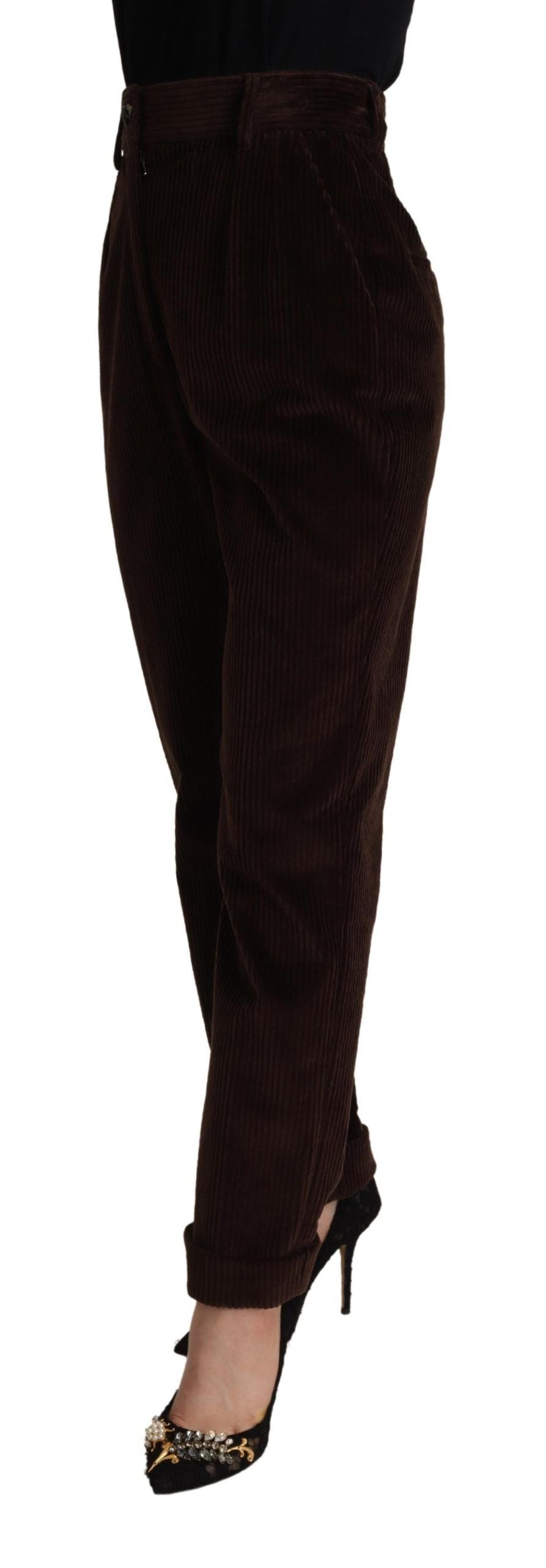 Bordeaux Corduroy Cotton Trouser Tapered Pants - ventzia
