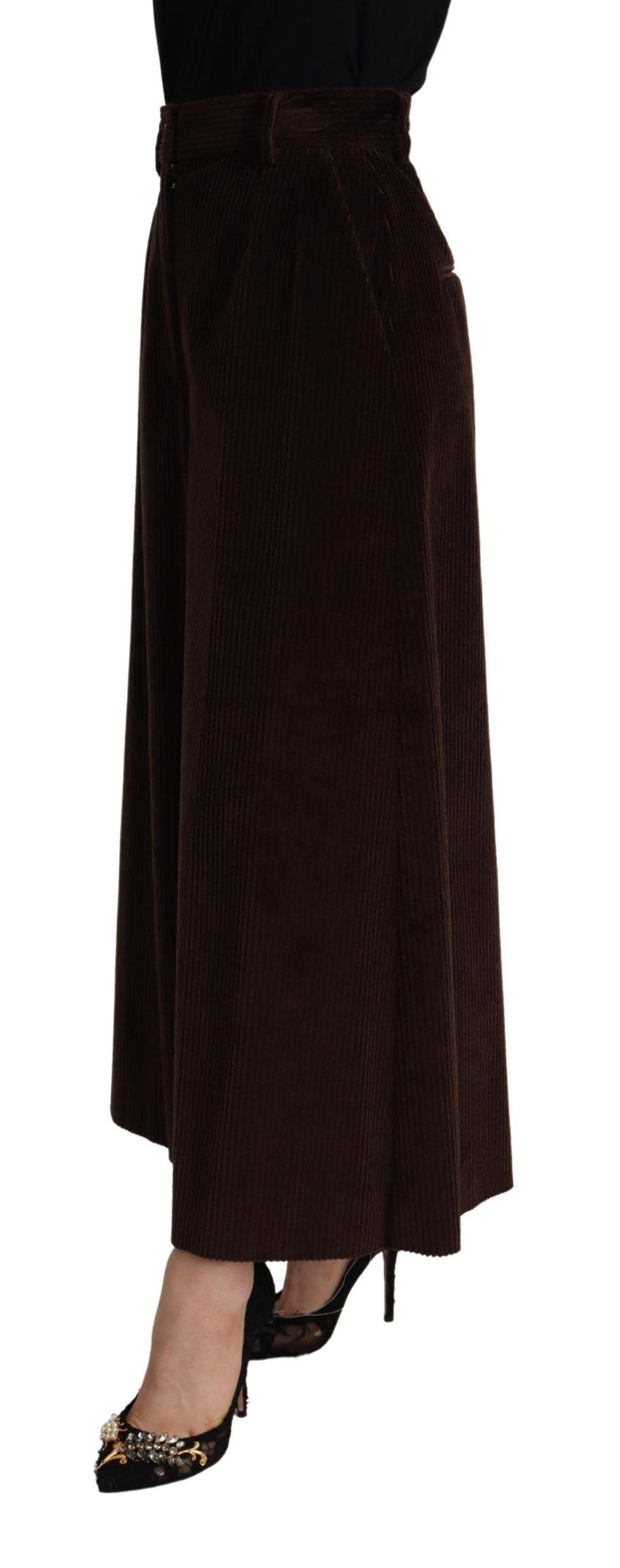 Bordeaux Corduroy Cotton Trouser Wide Leg Pants - ventzia