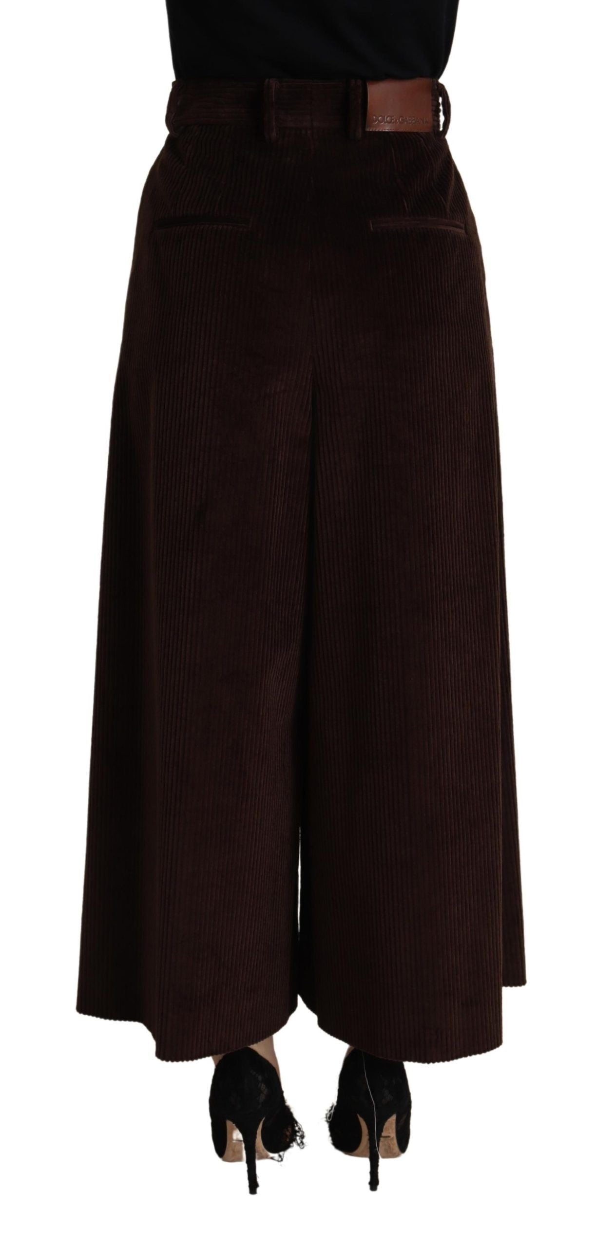 Bordeaux Corduroy Cotton Trouser Wide Leg Pants - ventzia
