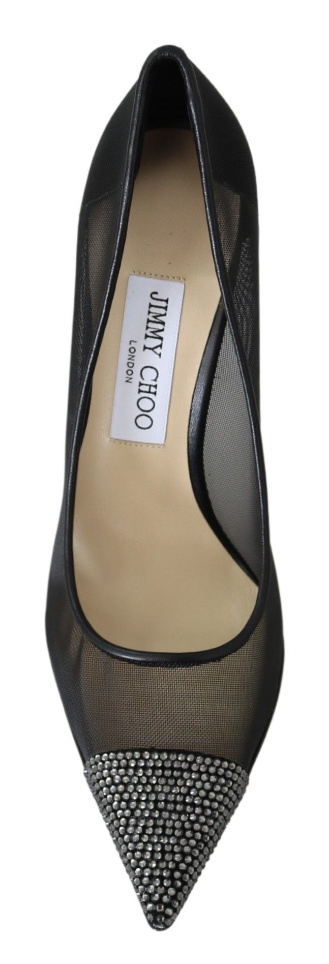 Elegant Black Mesh Crystal Pumps - ventzia