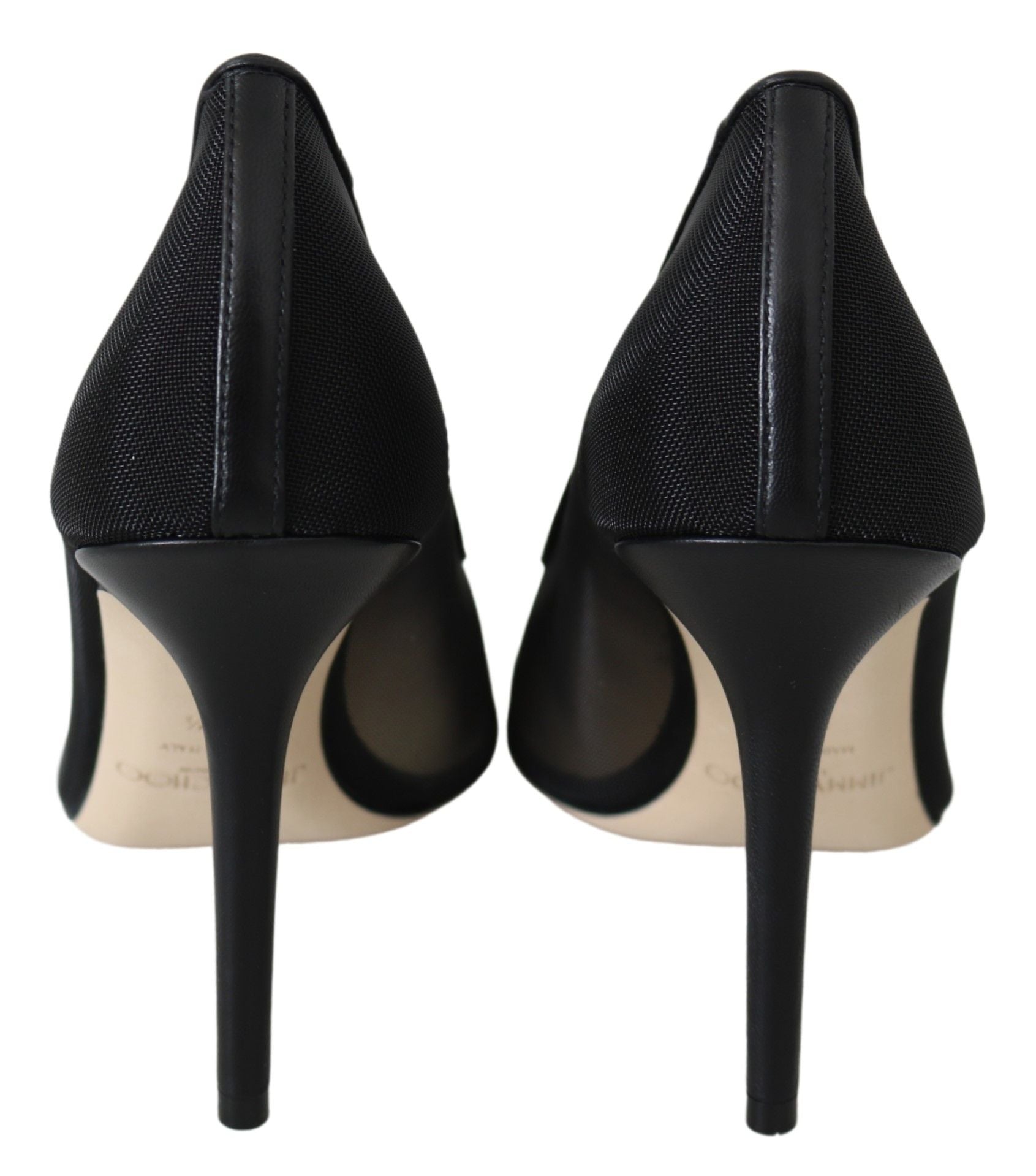Elegant Black Mesh Crystal Pumps - ventzia