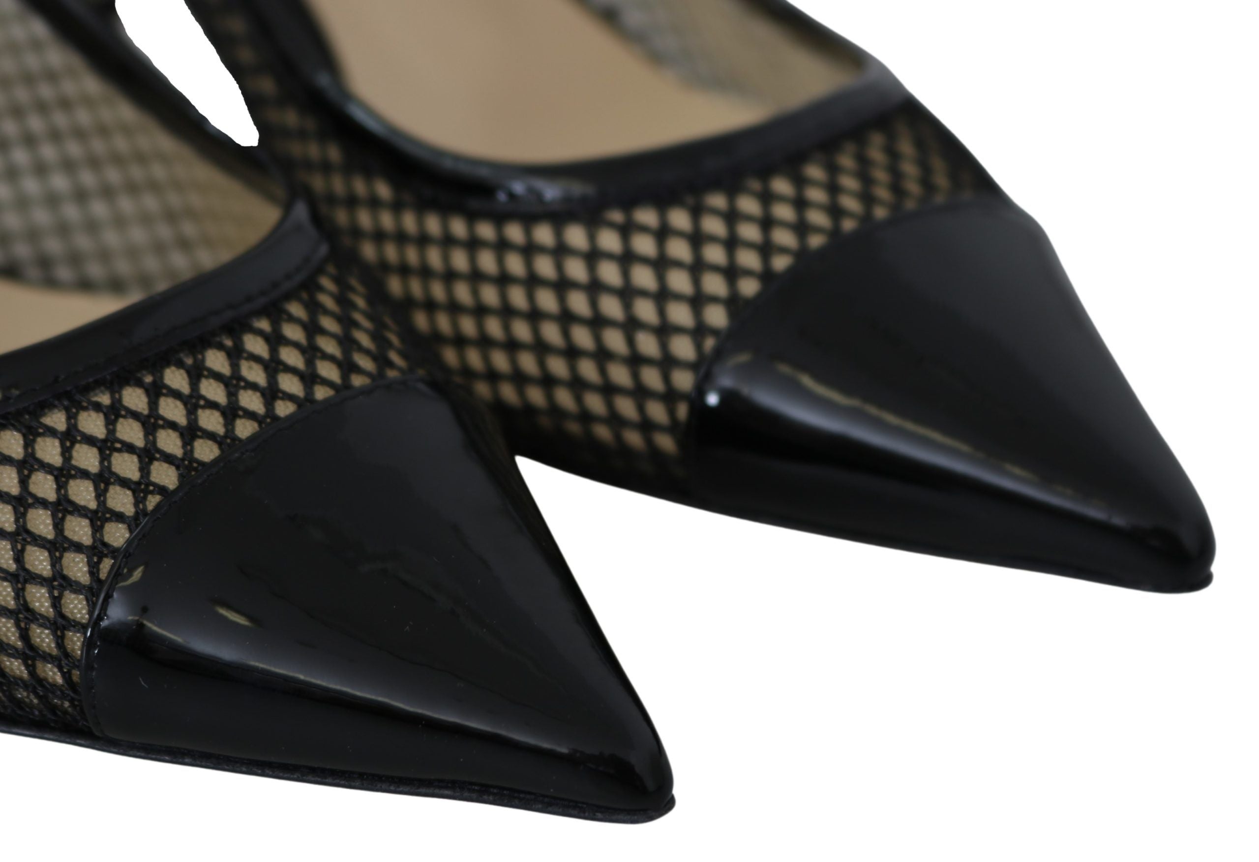 Chic Patent Mesh Pointed Pumps - ventzia