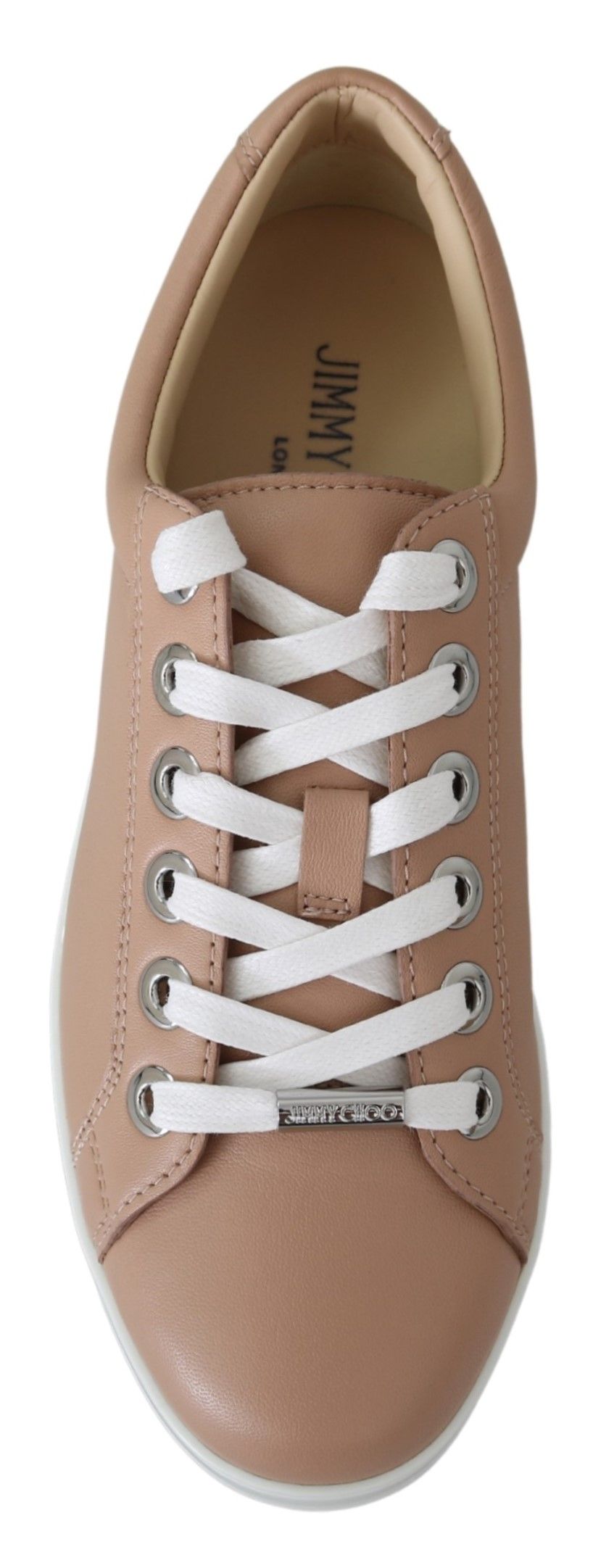 Powder Pink Nappa Leather Sneakers - ventzia