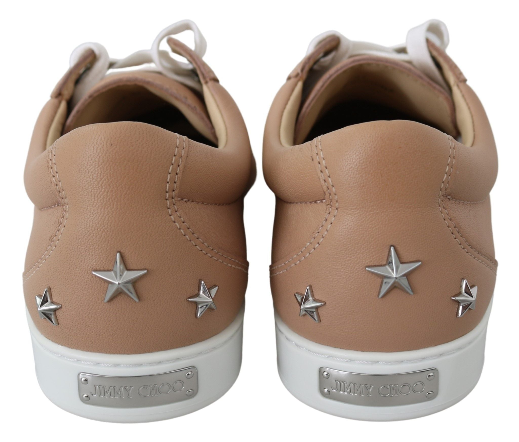 Powder Pink Nappa Leather Sneakers - ventzia