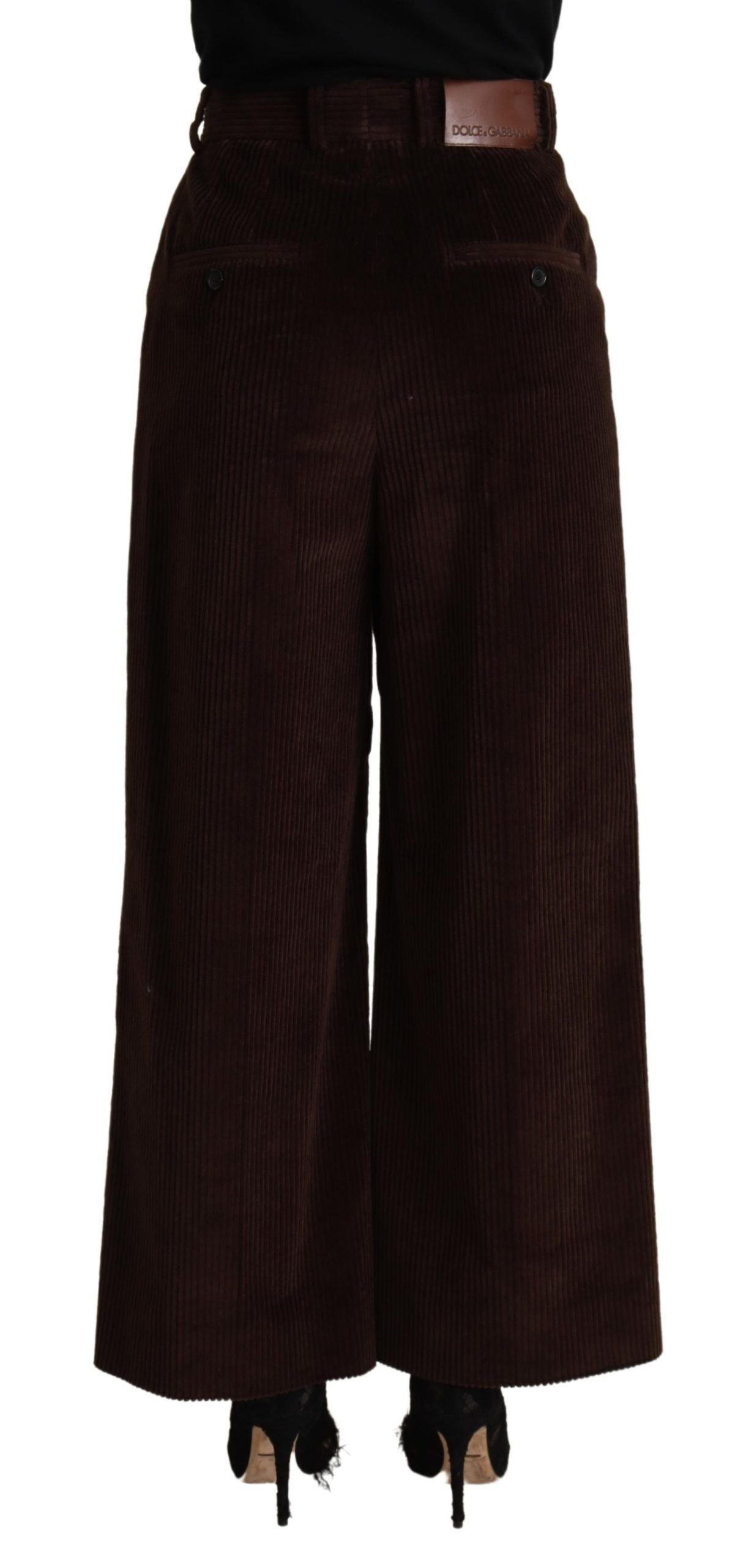 Black Cotton High Waist Trouser Wide Leg Pants - ventzia
