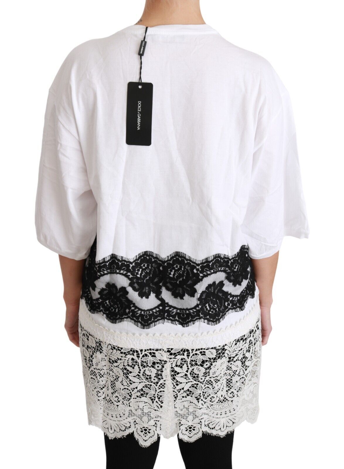 White Fashion Sinner Cotton Lace T-shirt Top - ventzia