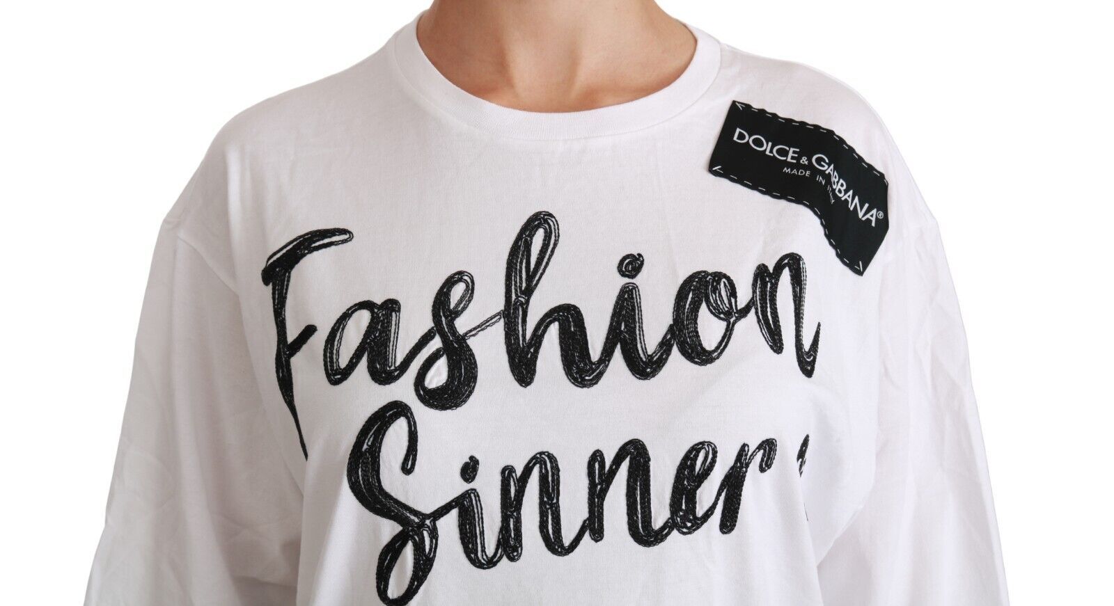 White Fashion Sinner Cotton Lace T-shirt Top - ventzia
