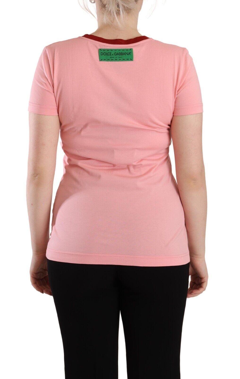 Pink Cotton Short Sleeves Crewneck T-shirt Top - ventzia