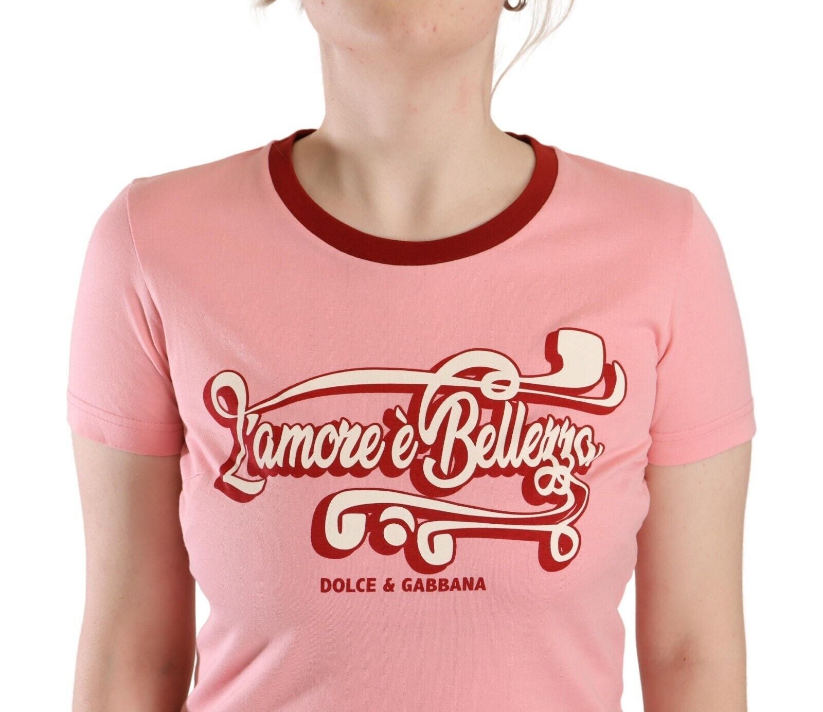 Pink Cotton Short Sleeves Crewneck T-shirt Top - ventzia