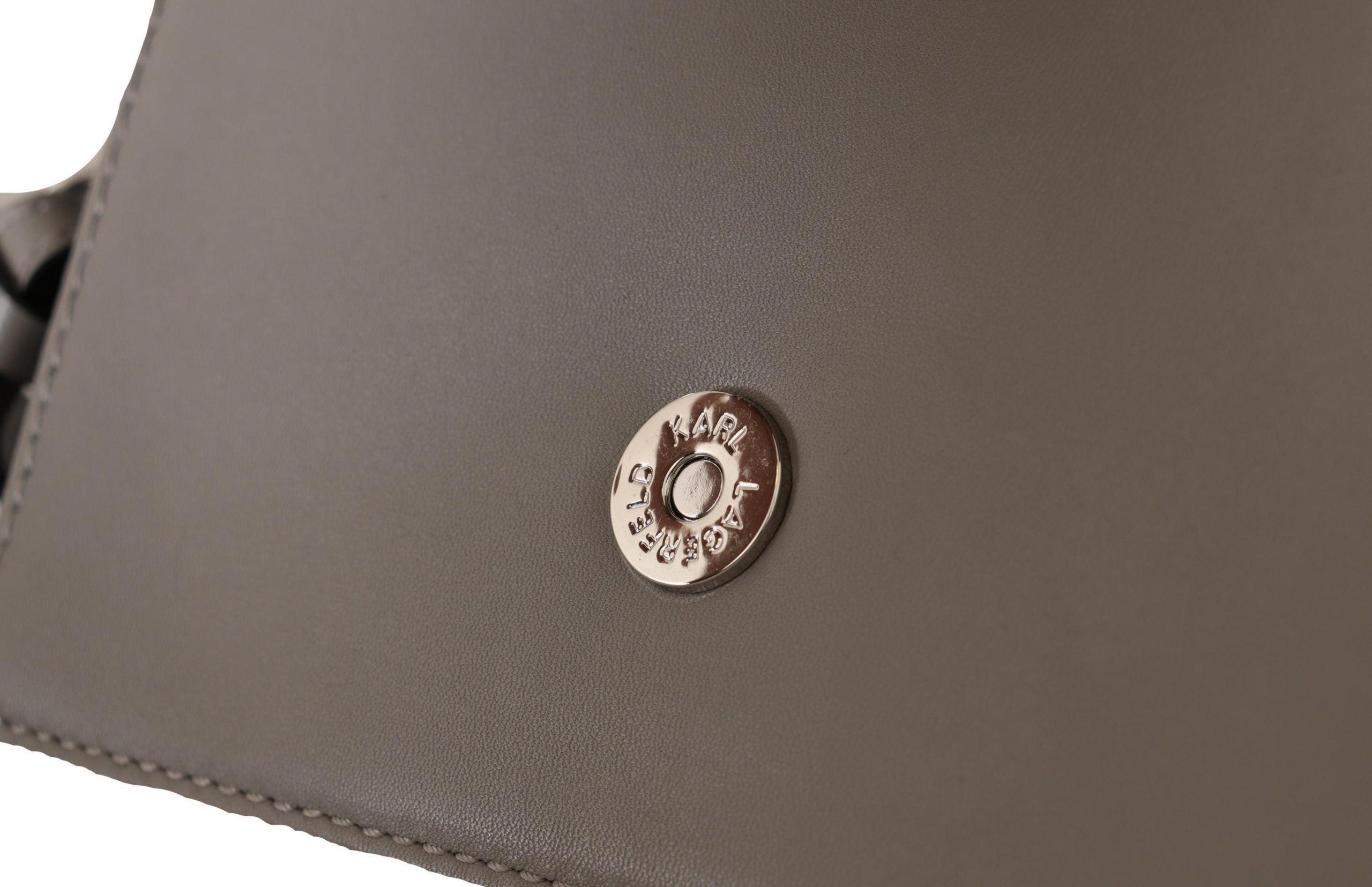 Elegant Grey Leather Crossbody Bag - ventzia