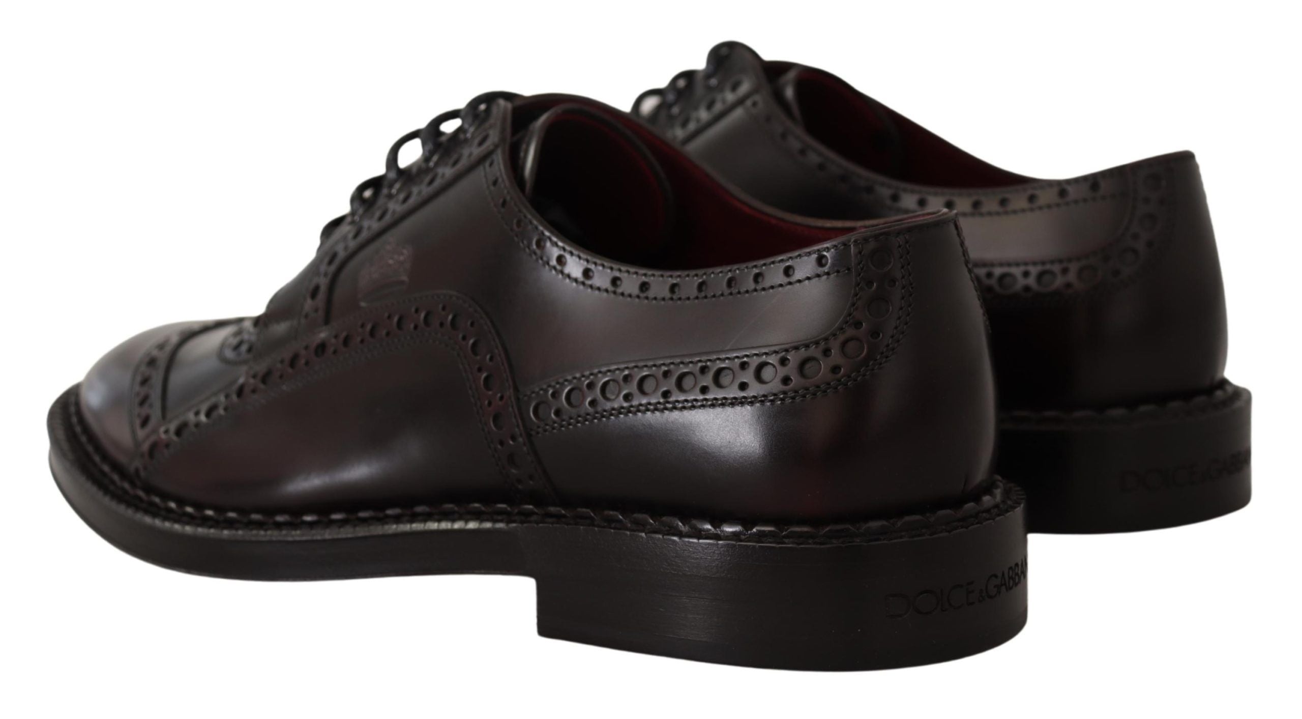 Purple Leather Oxford Wingtip Formal Shoes - ventzia