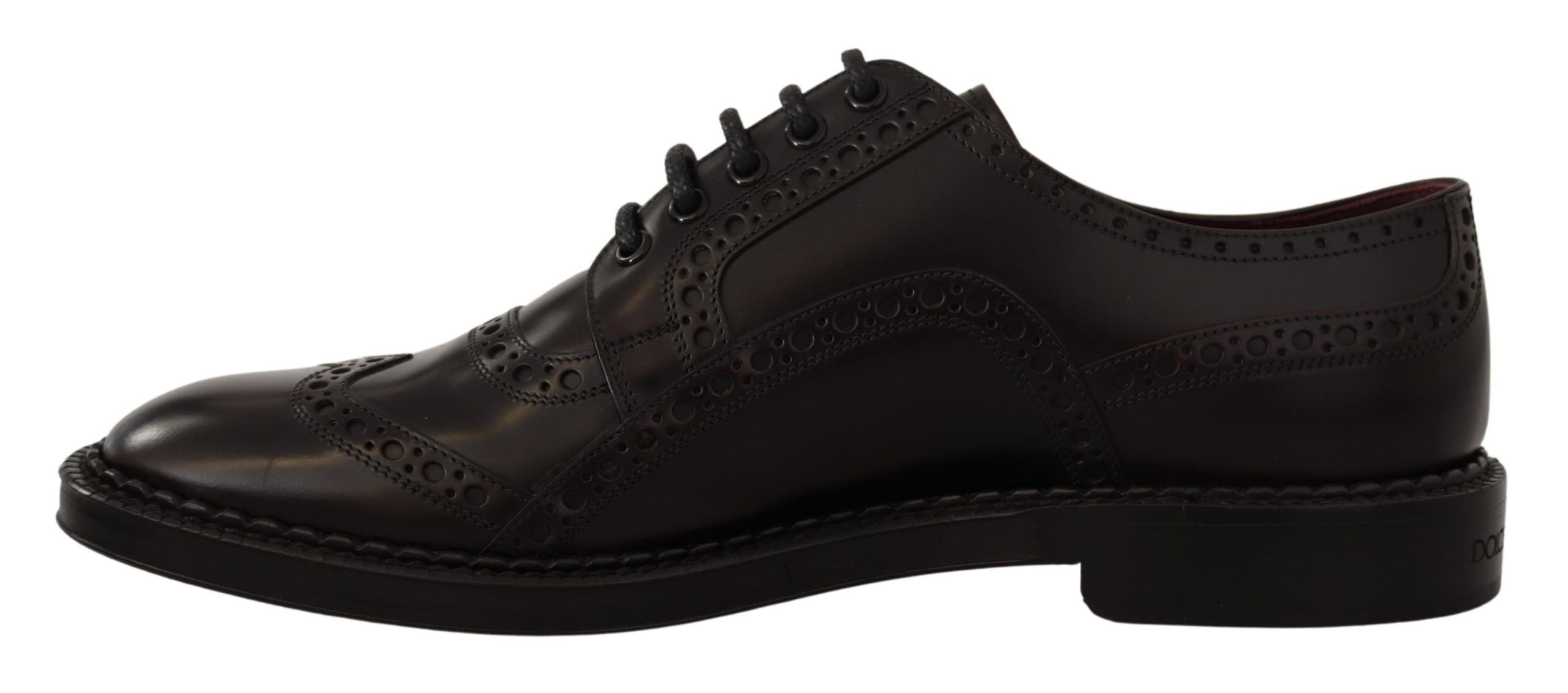 Purple Leather Oxford Wingtip Formal Shoes - ventzia