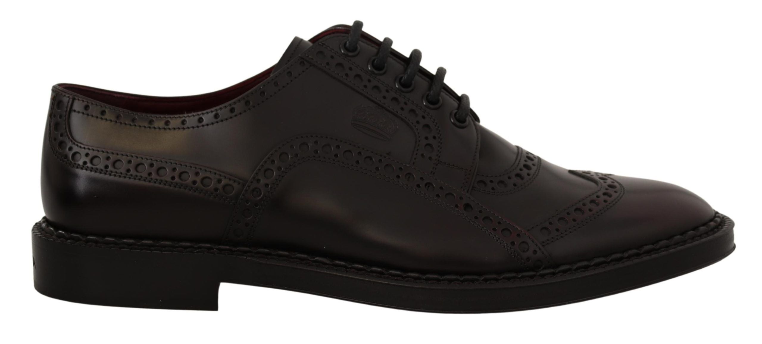 Purple Leather Oxford Wingtip Formal Shoes - ventzia