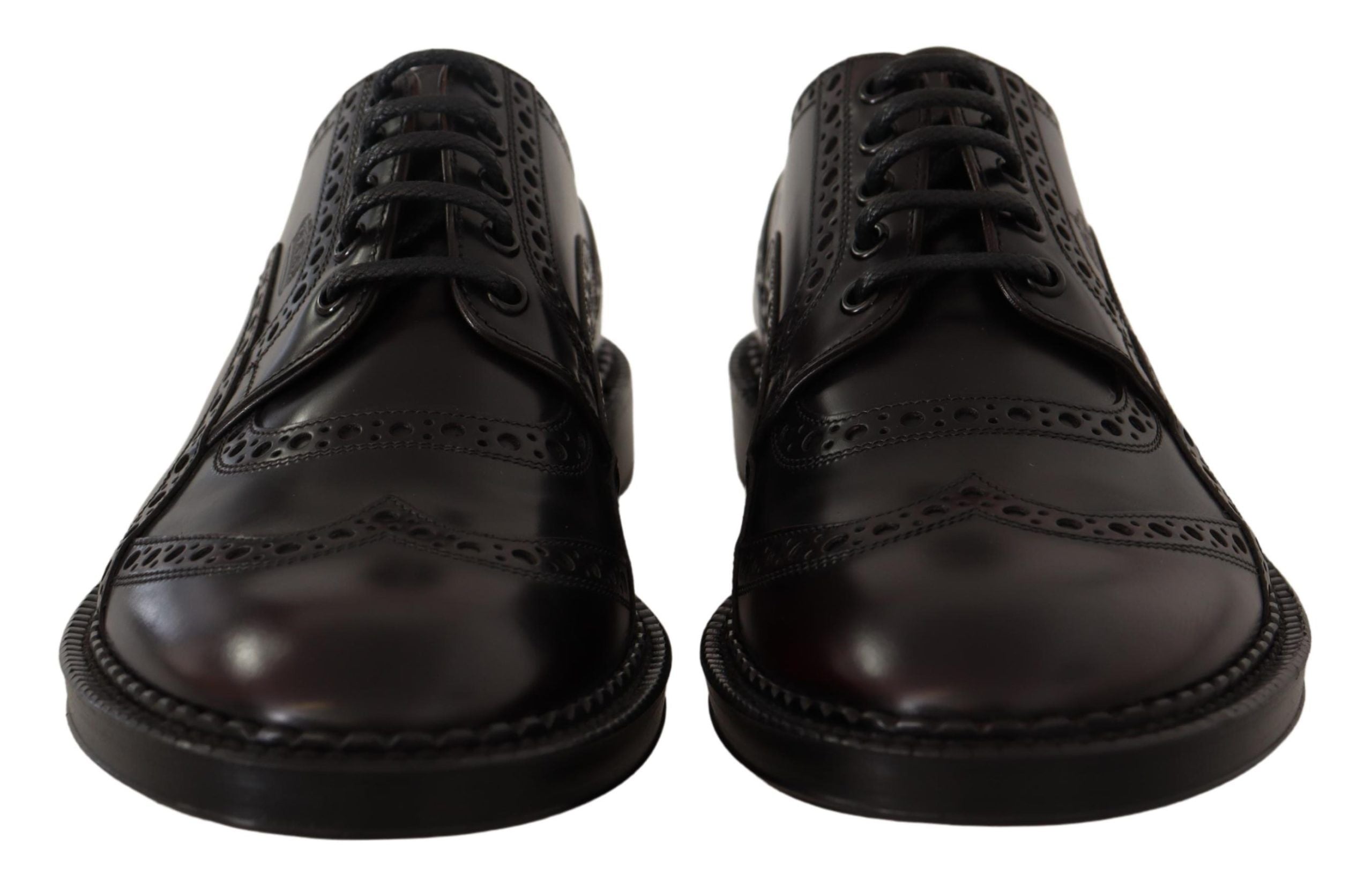 Purple Leather Oxford Wingtip Formal Shoes - ventzia
