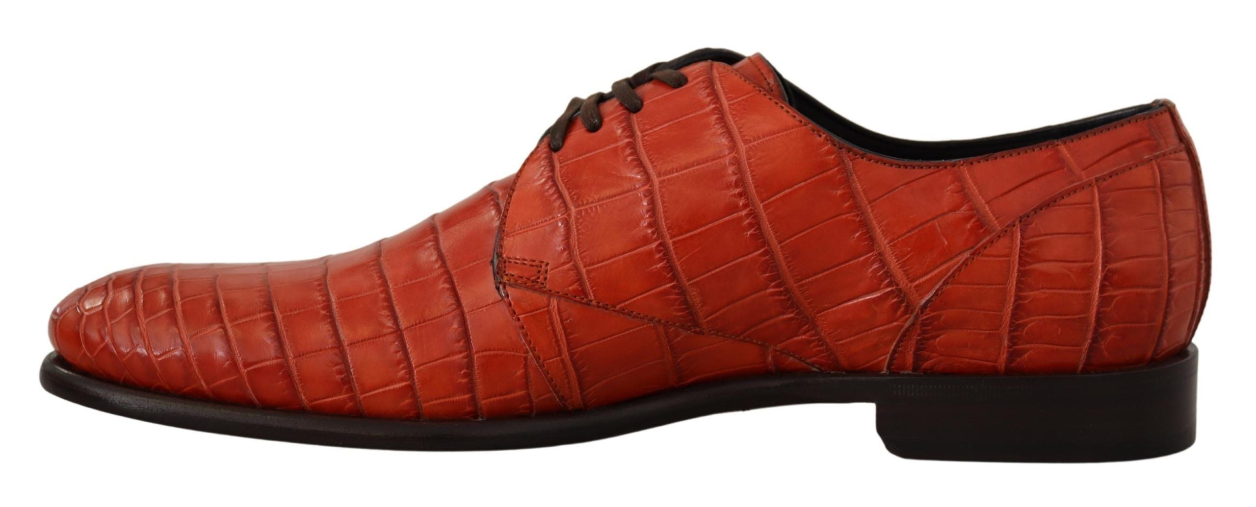 Orange Exotic Leather Dress Derby Shoes - ventzia