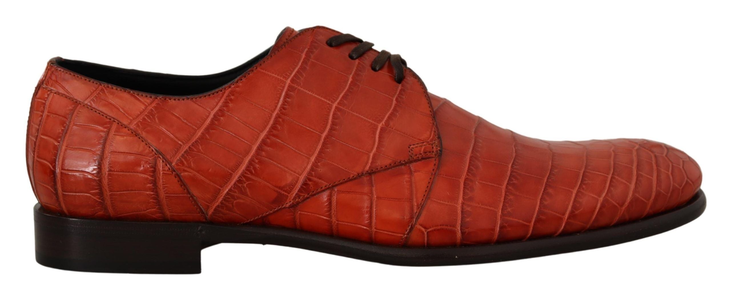 Orange Exotic Leather Dress Derby Shoes - ventzia