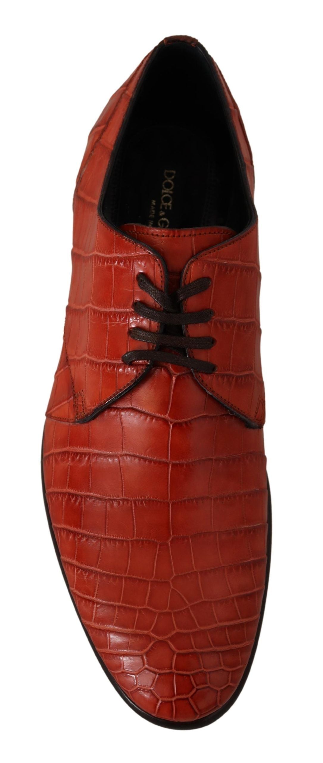 Orange Exotic Leather Dress Derby Shoes - ventzia
