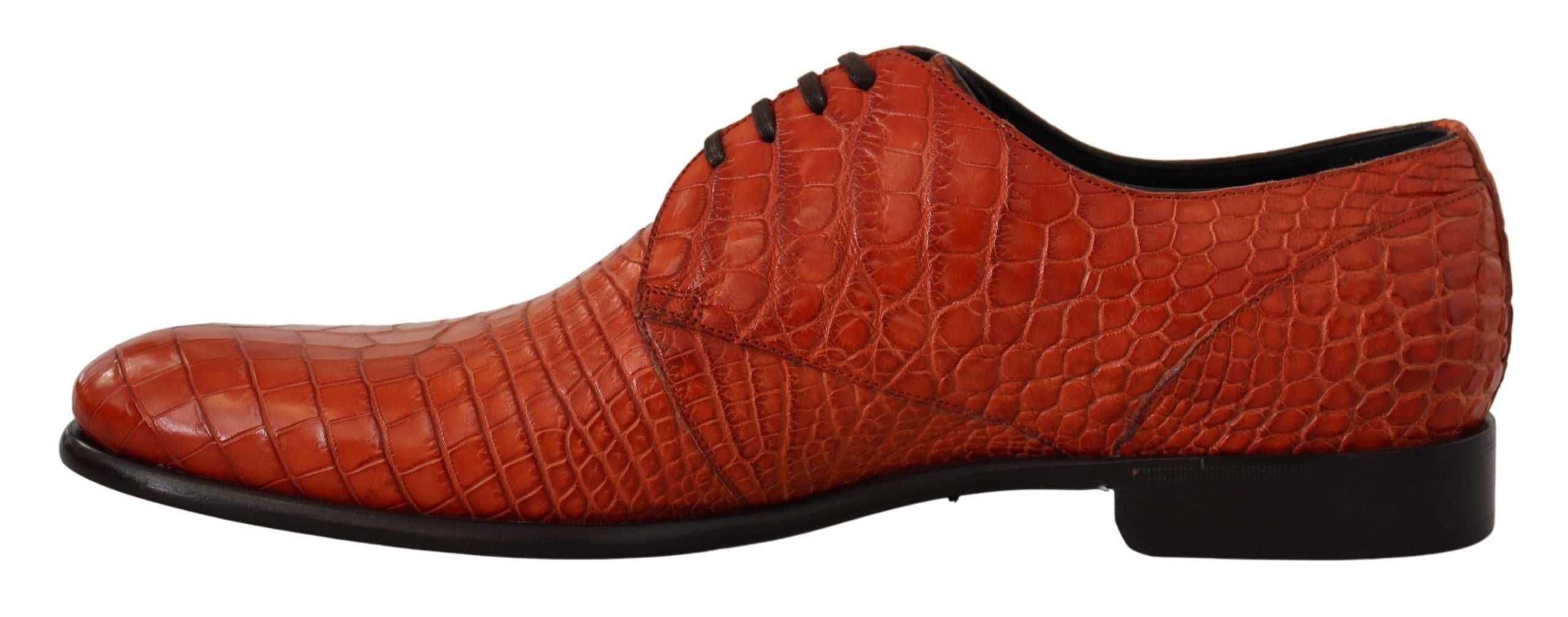 Orange Exotic Leather Dress Derby Shoes - ventzia