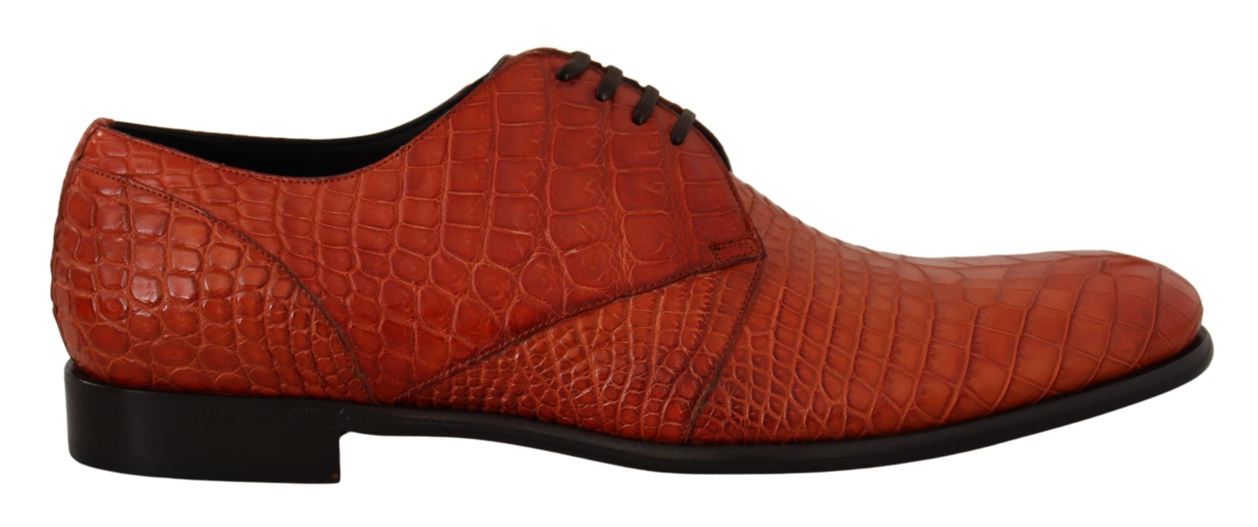 Orange Exotic Leather Dress Derby Shoes - ventzia
