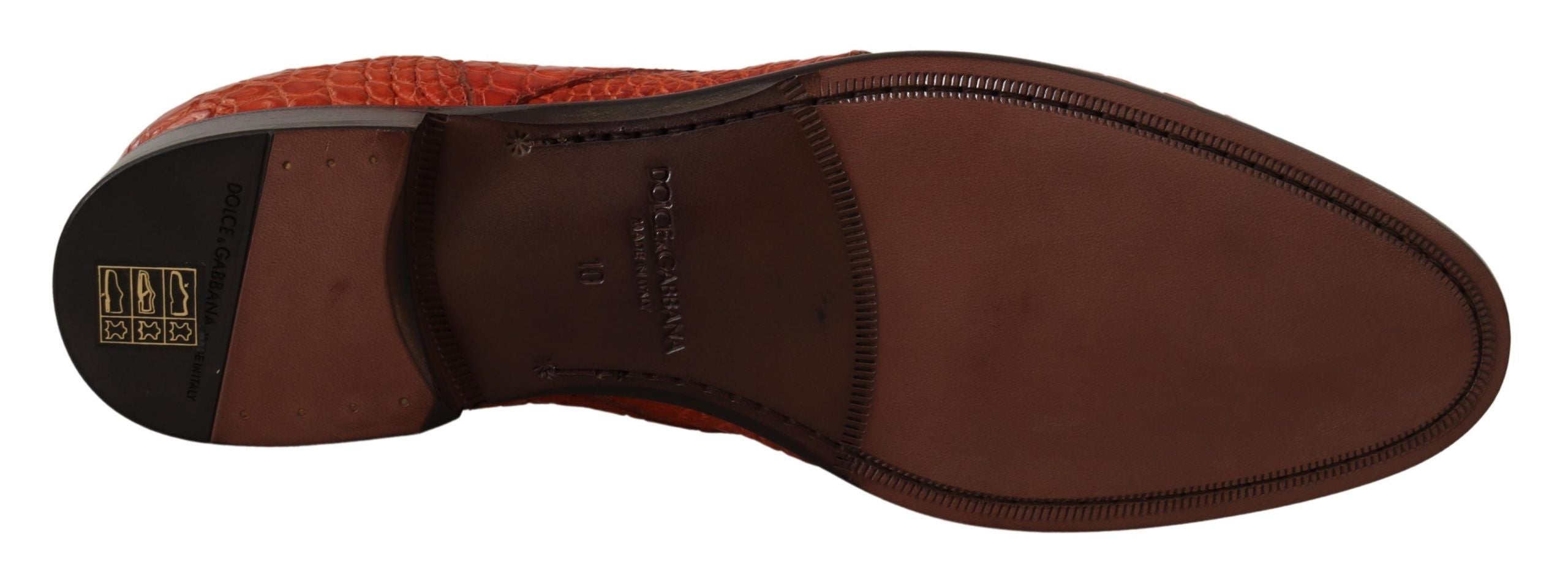 Orange Exotic Leather Dress Derby Shoes - ventzia